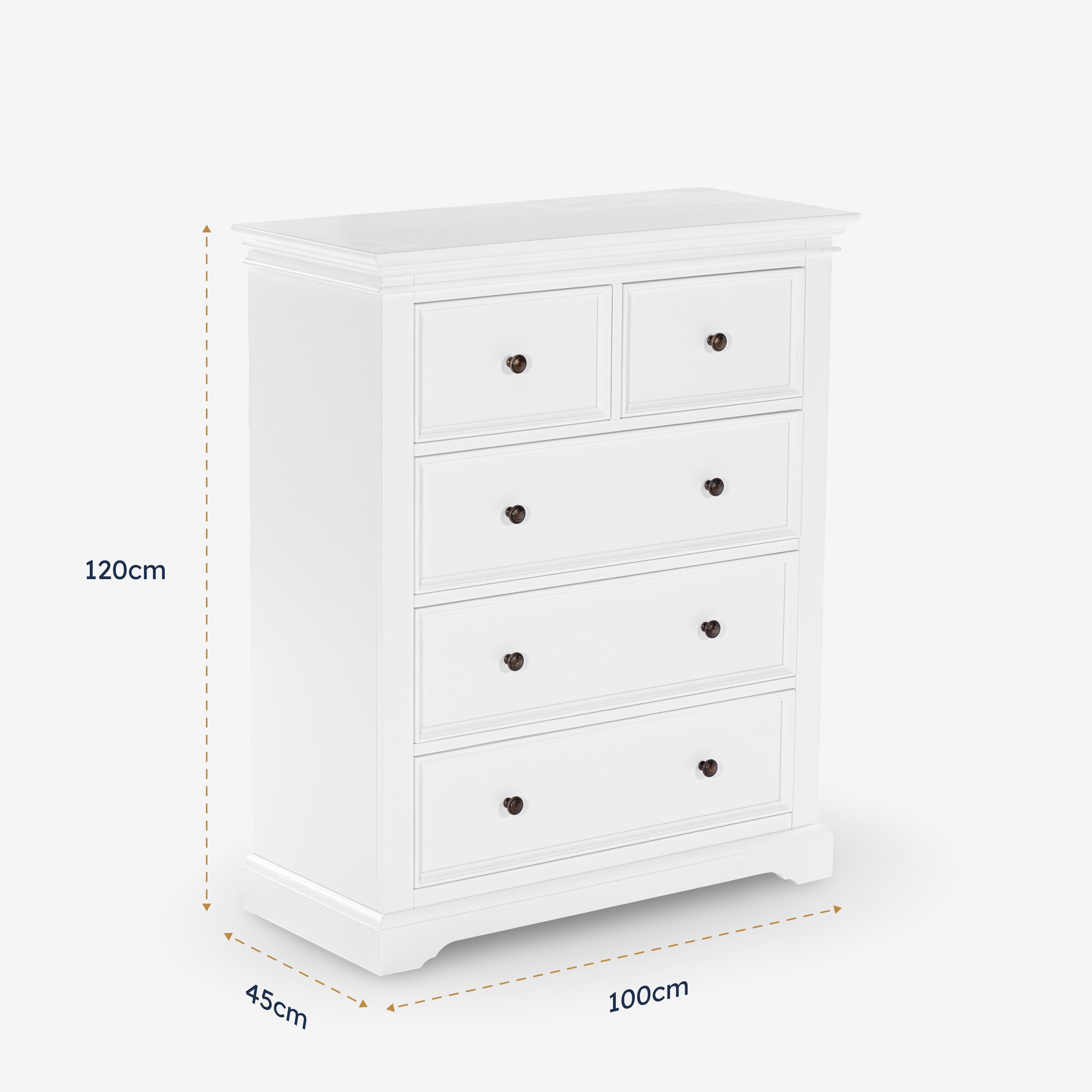 London 5 Drawer Tallboy