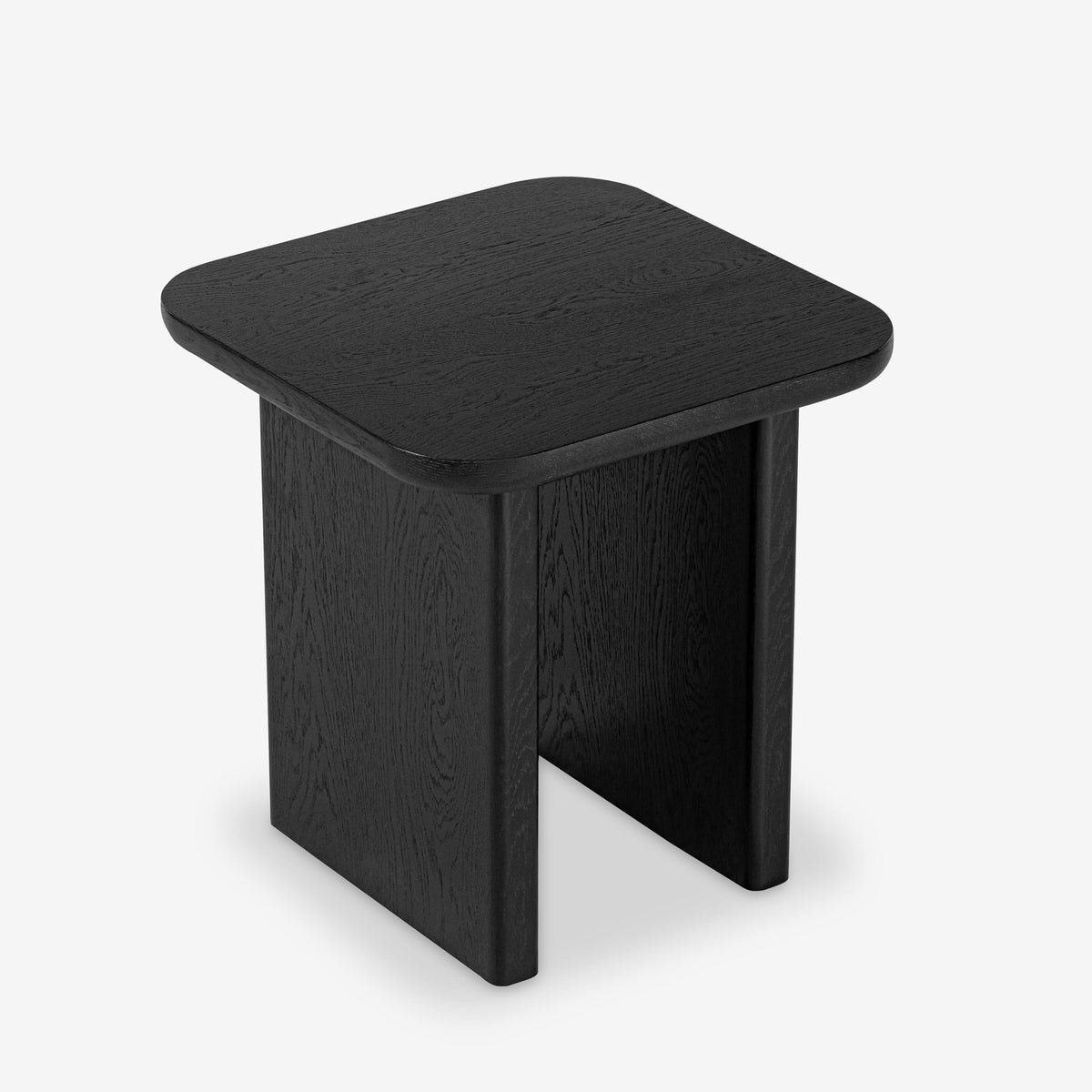 Black square stool on a white background

