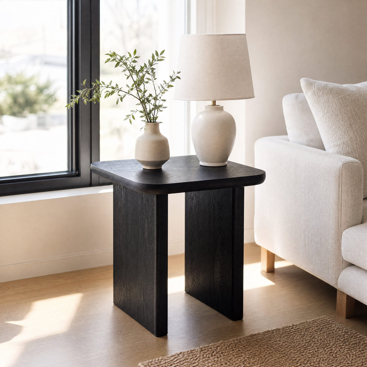 Liverpool Pine End Table - Black — lifestyle 1