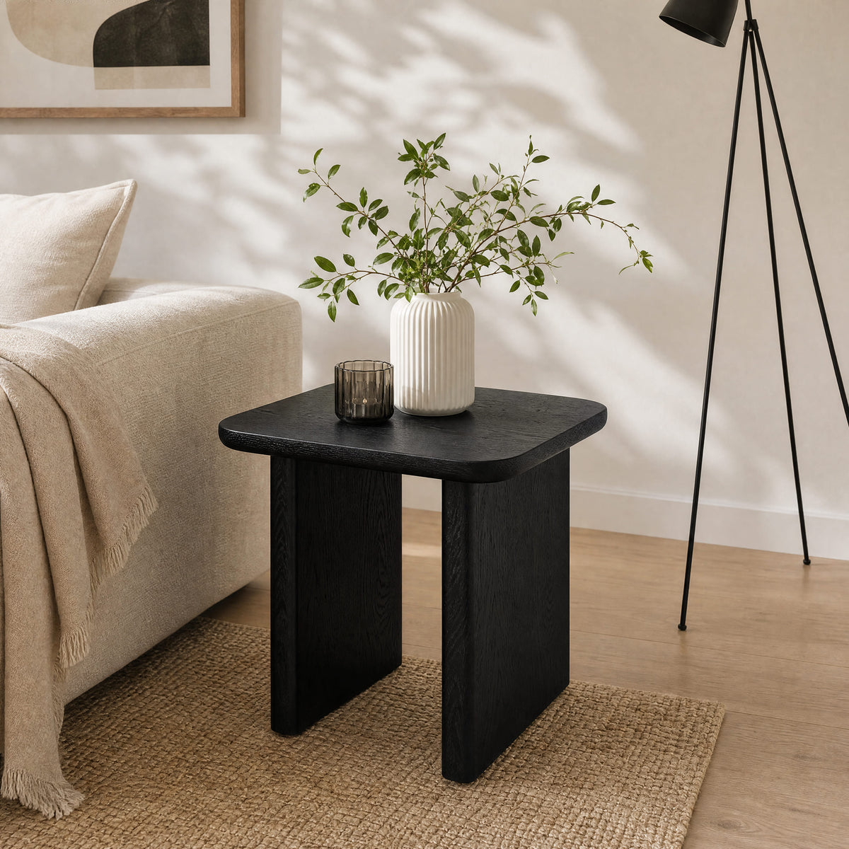 Liverpool Pine End Table - Black