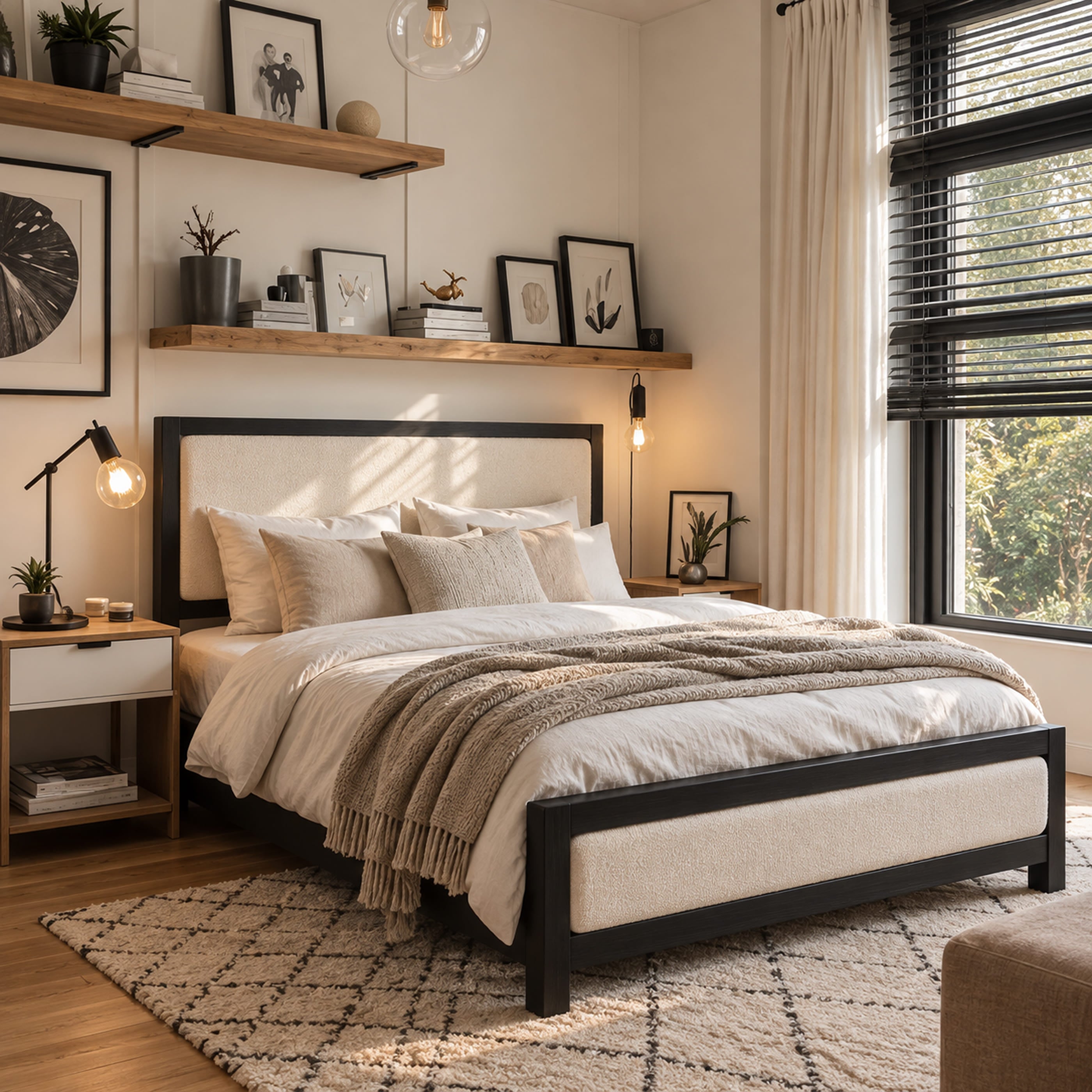 Liverpool Pine King Bed Frame - Black