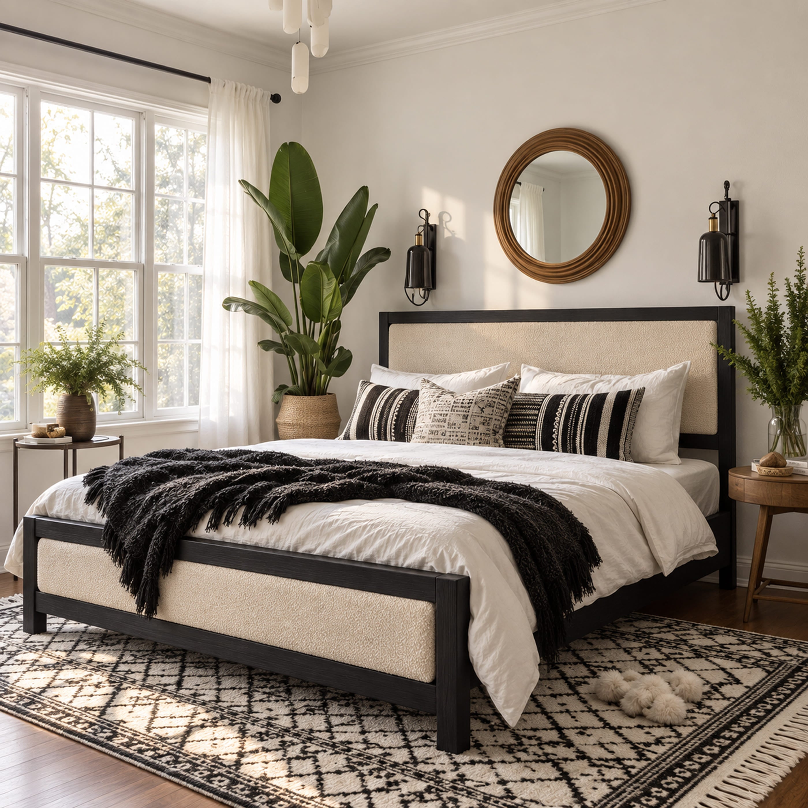 Liverpool Pine Queen Bed Frame - Black