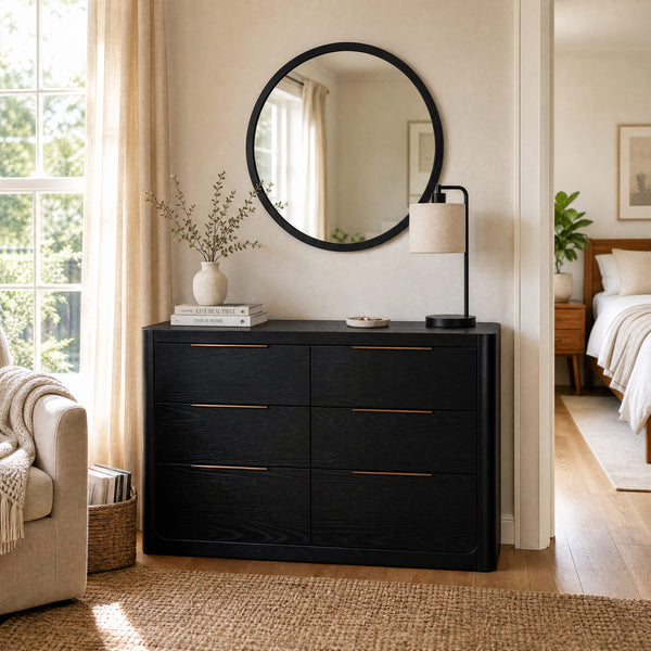 Liverpool Oak Mirror - Black