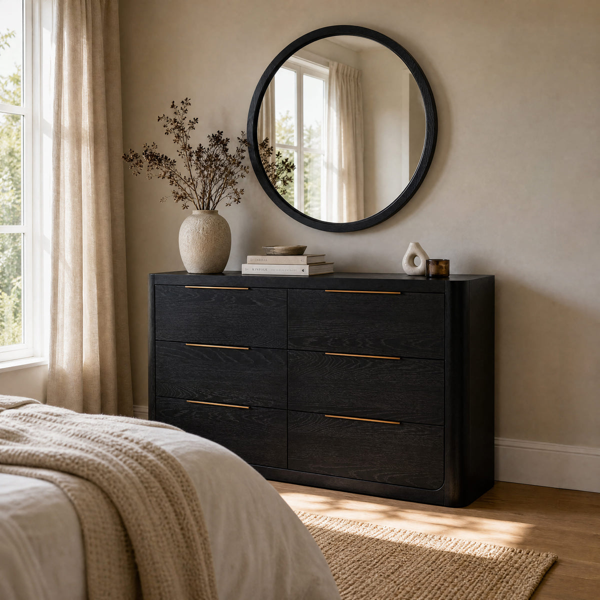 Liverpool Oak Mirror - Black