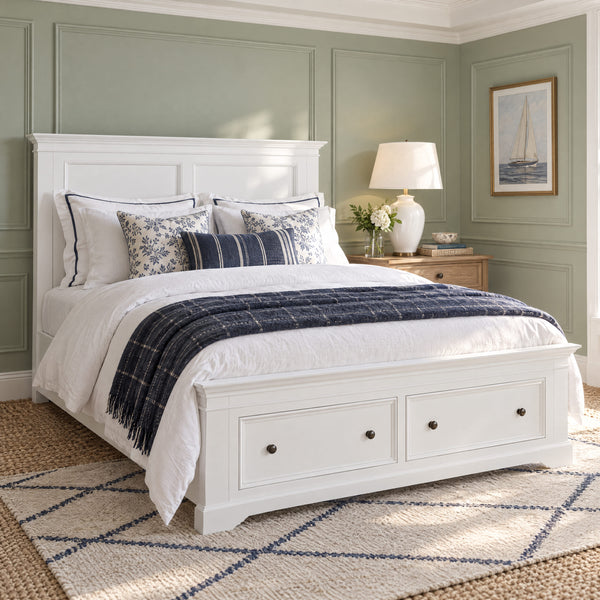 London Pine Double Bed Frame with 2 Drawers