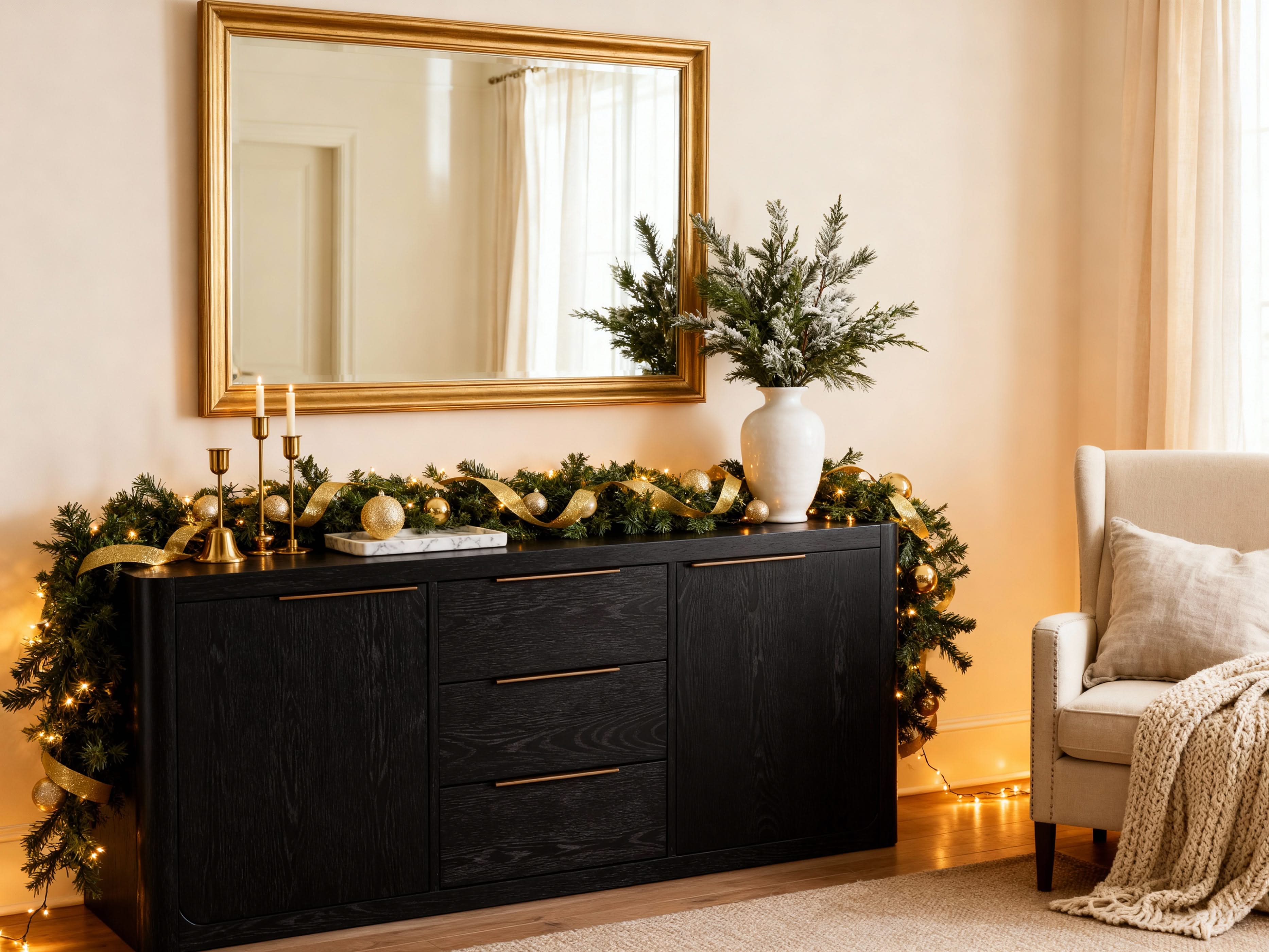 Liverpool 2 Door 3 Drawer Sideboard (Black)