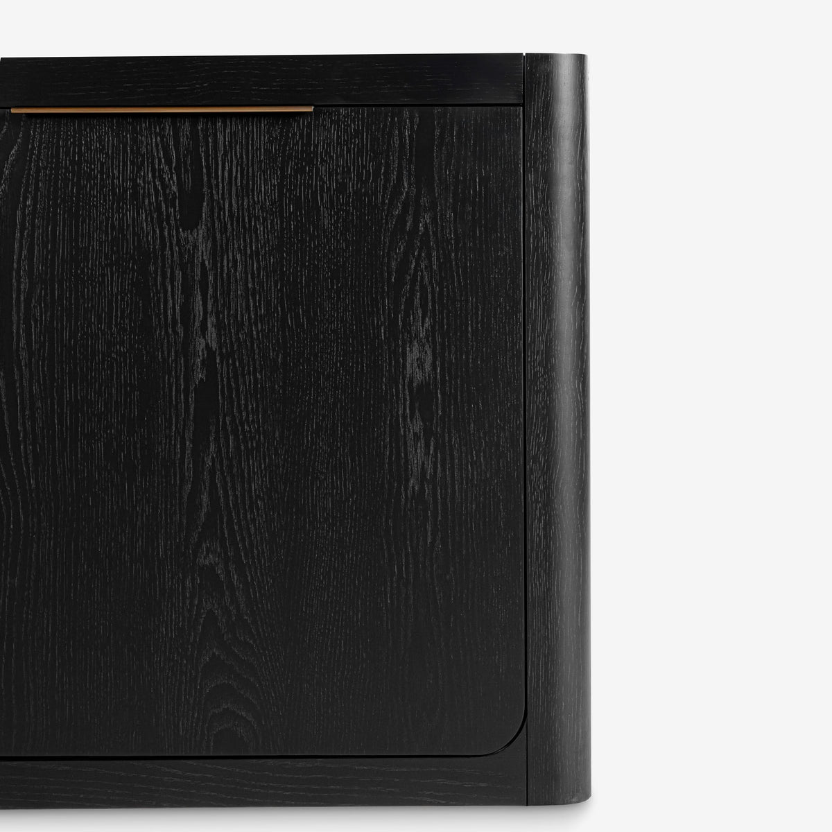 Black wooden cabinet door on a white background

