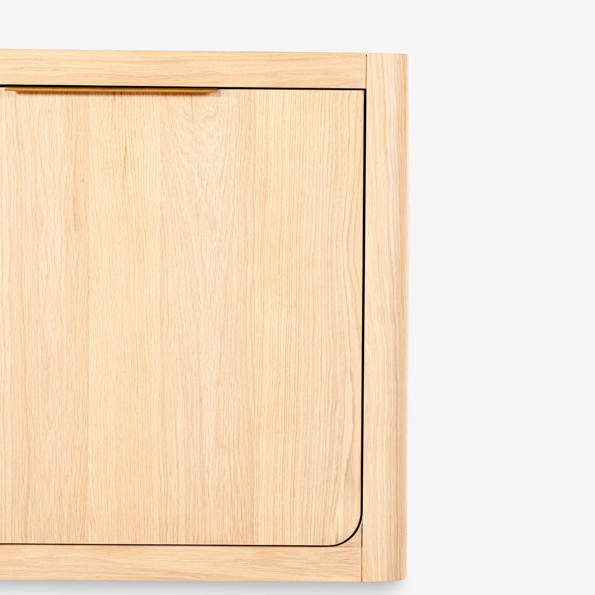 Wooden panel with a cutout on a white background

