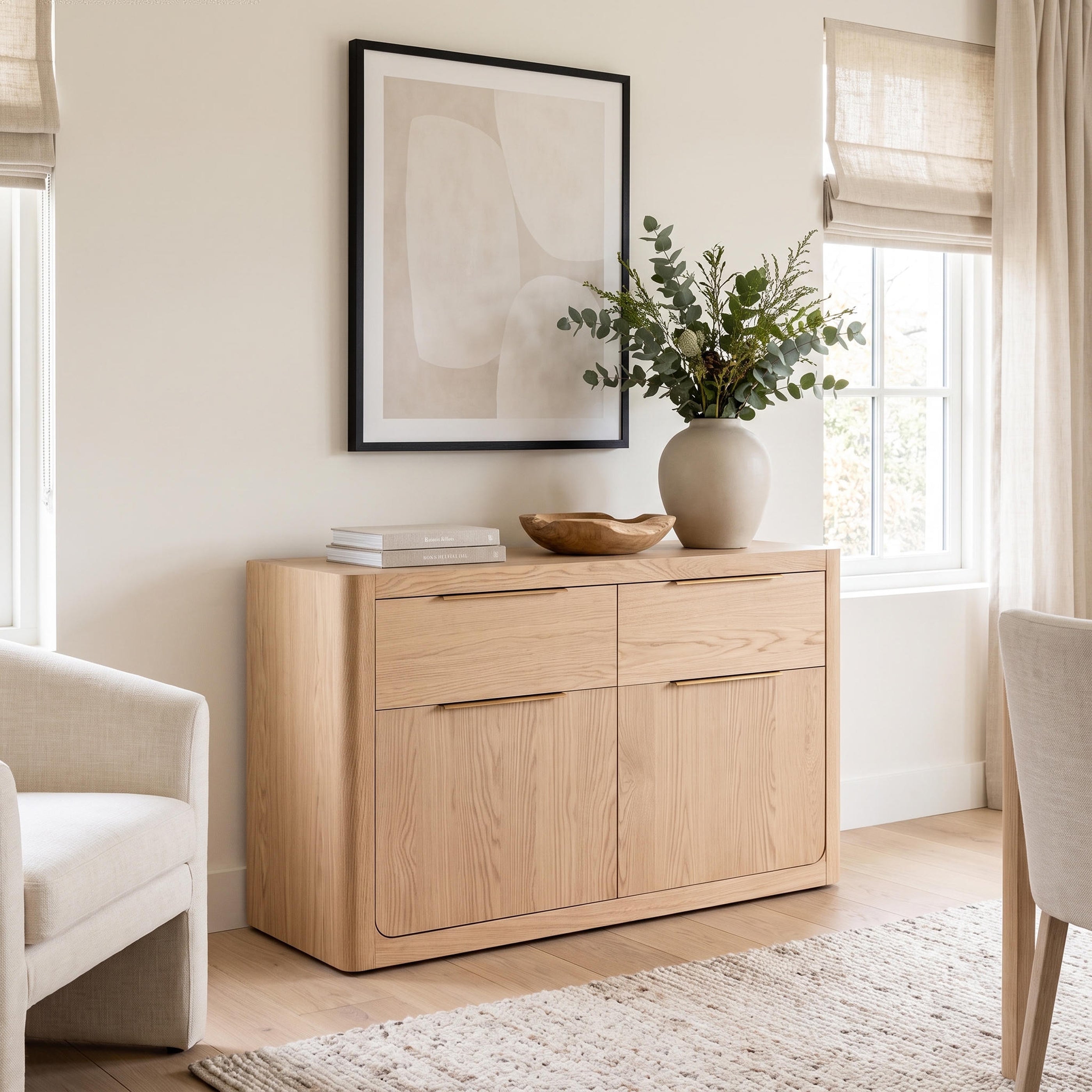 Liverpool Pine 2 Door 2 Drawer Sideboard - Natural