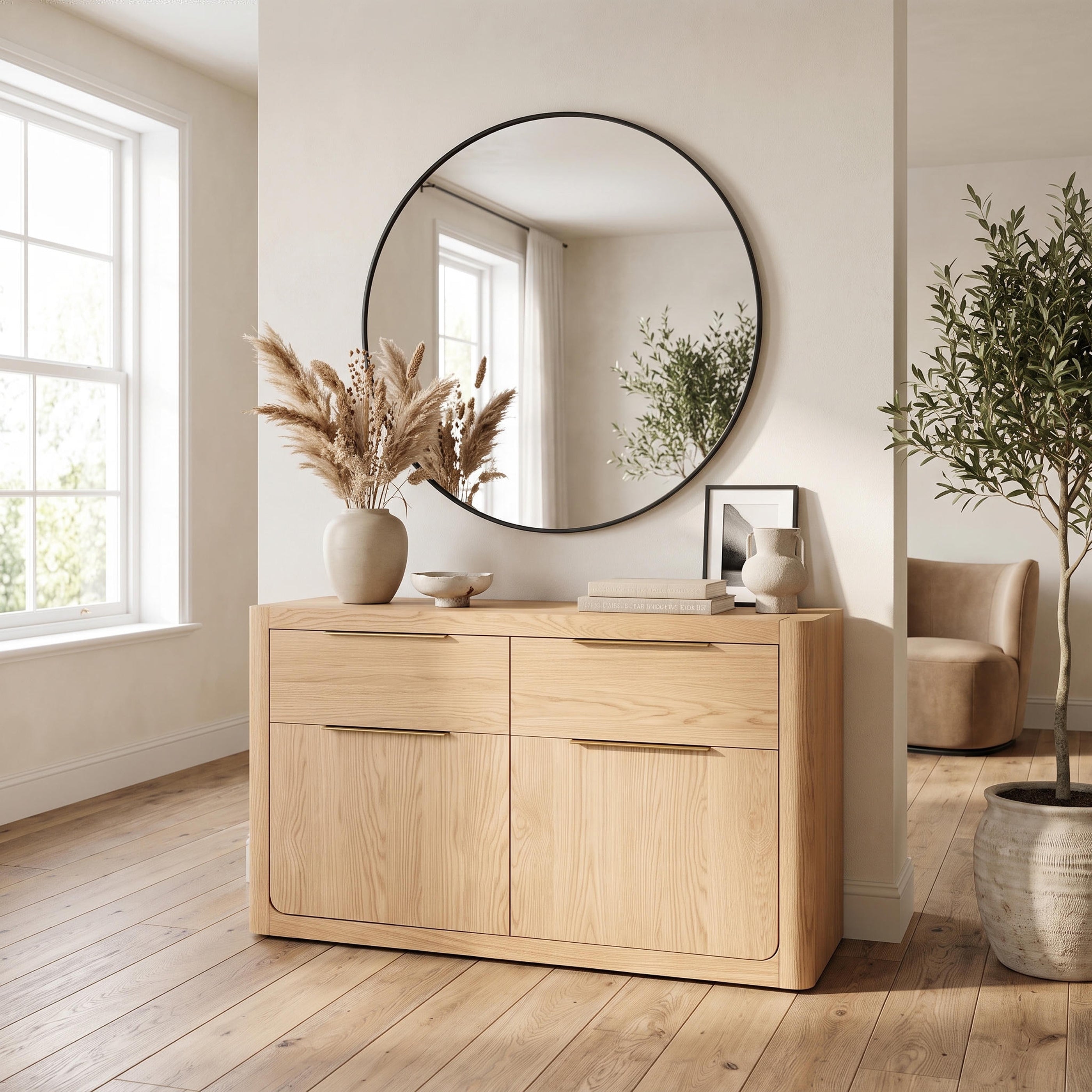 Liverpool Pine 2 Door 2 Drawer Sideboard - Natural