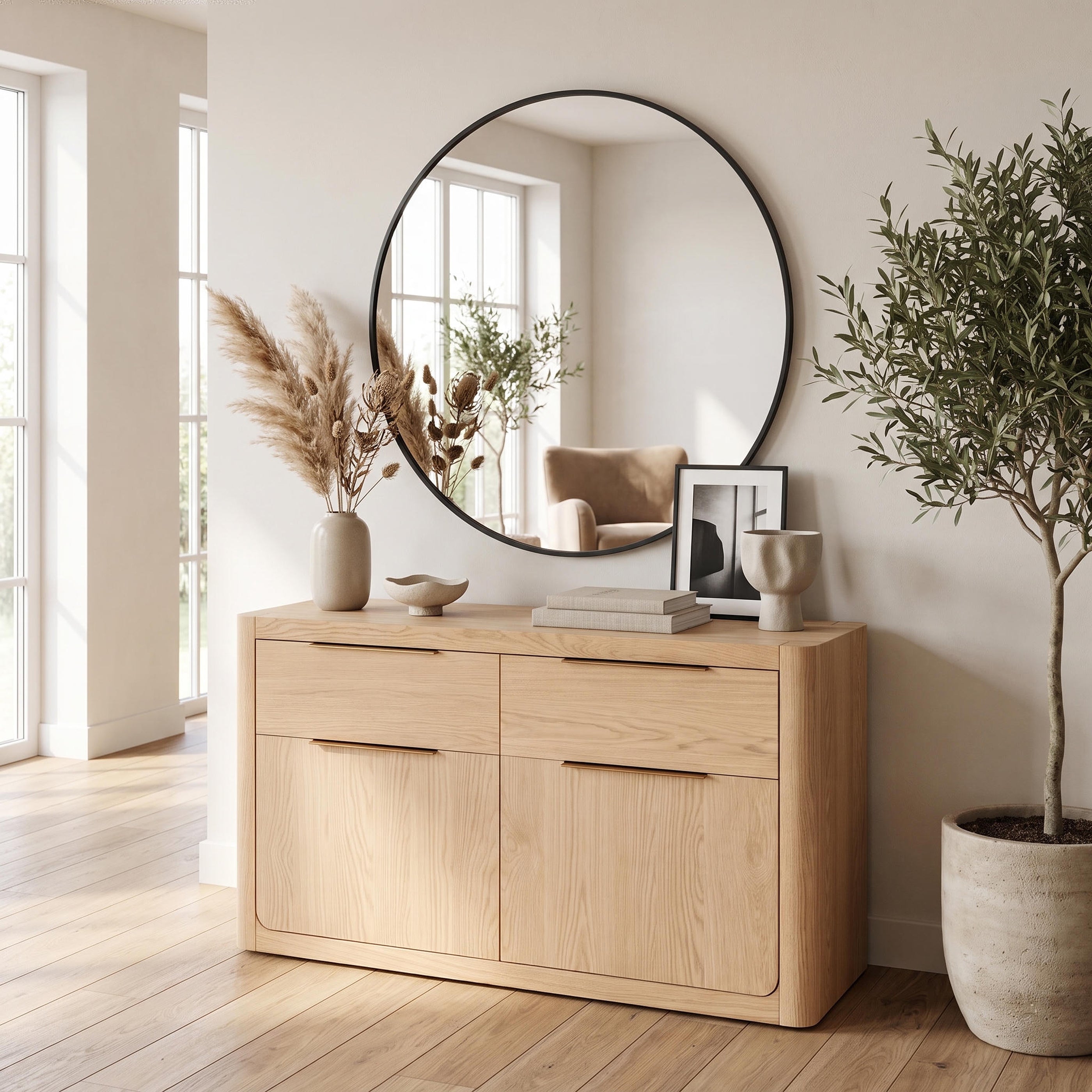 Liverpool Pine 2 Door 2 Drawer Sideboard - Natural
