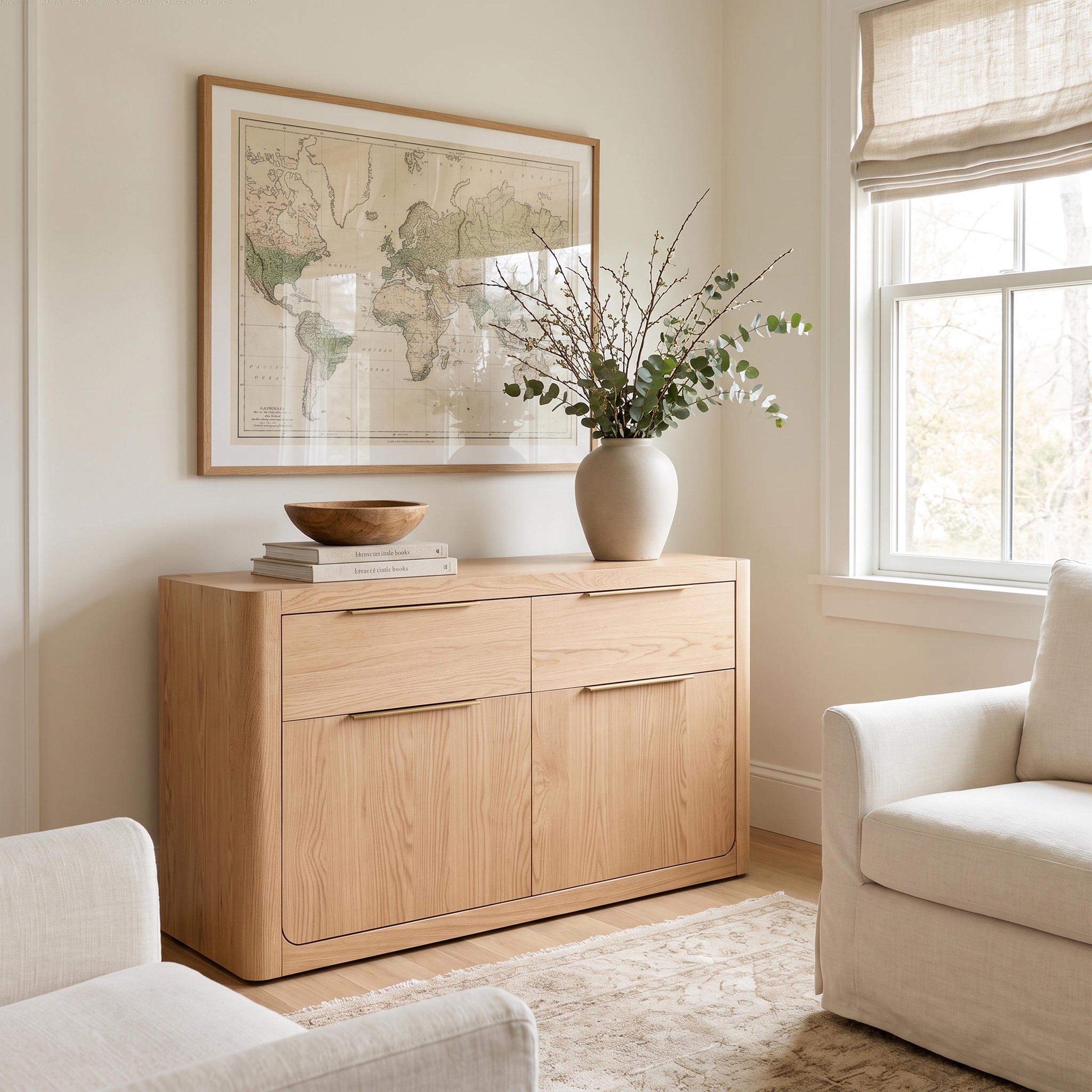 Liverpool Pine 2 Door 2 Drawer Sideboard - Natural