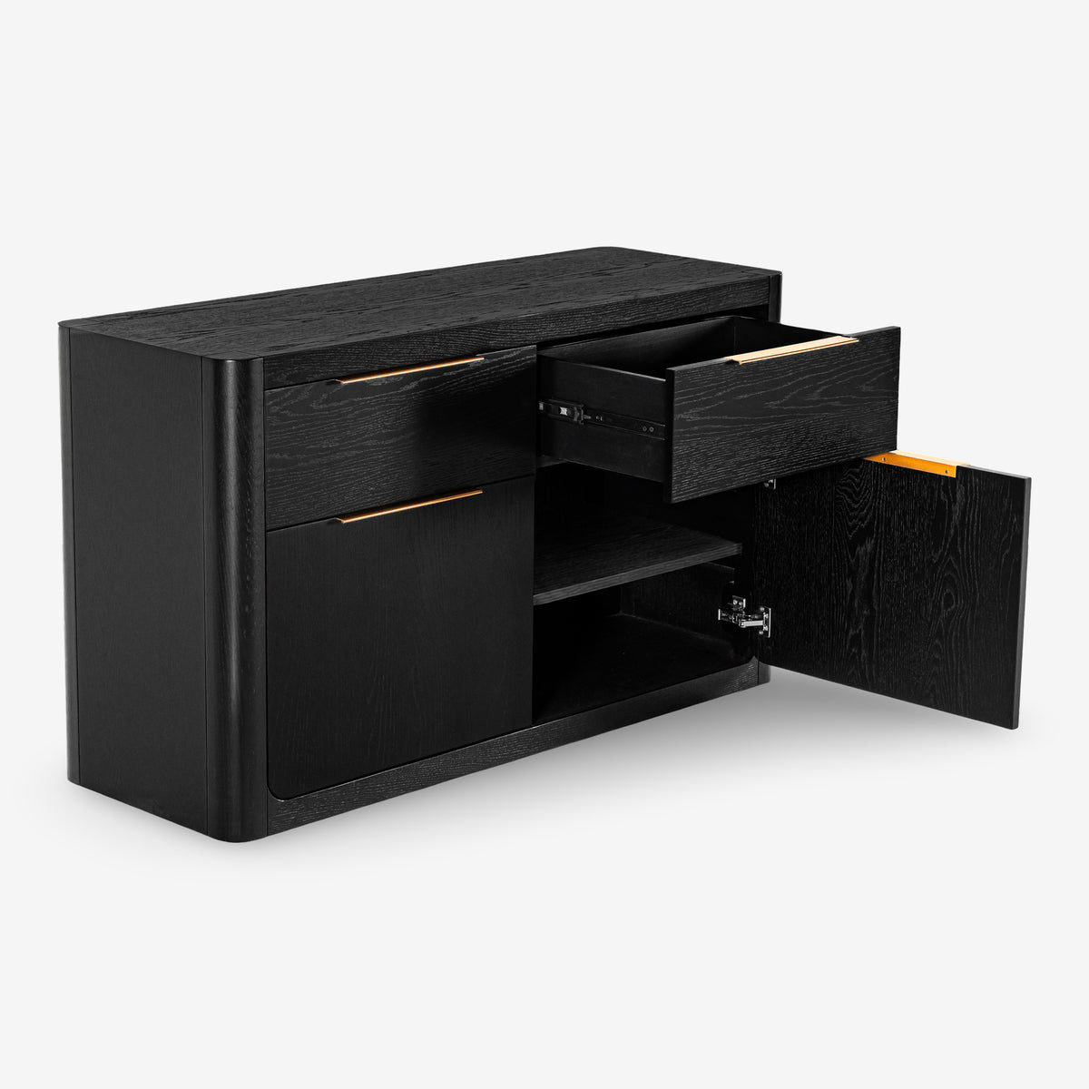 Liverpool Pine 2 Door 2 Drawer Sideboard - Black