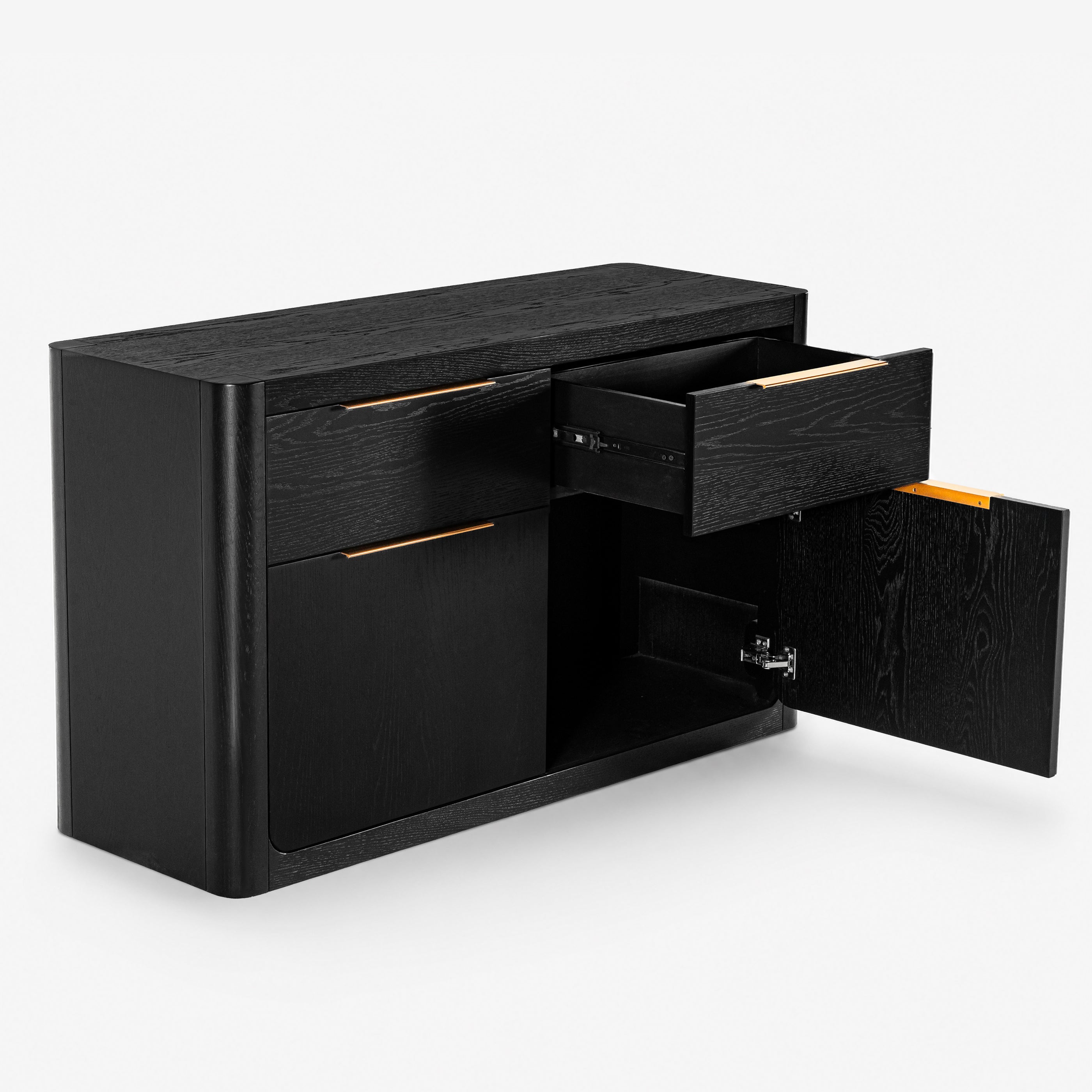 Liverpool Pine 2 Door 2 Drawer Sideboard - Black