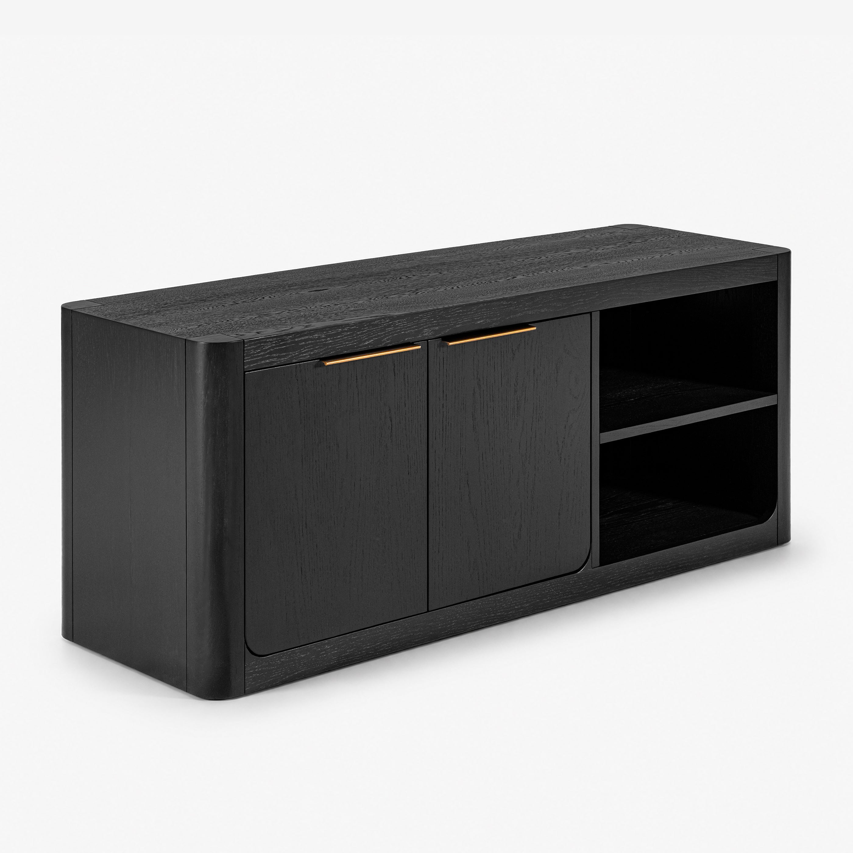 Liverpool Pine 2 Door TV Unit 140cm - Black