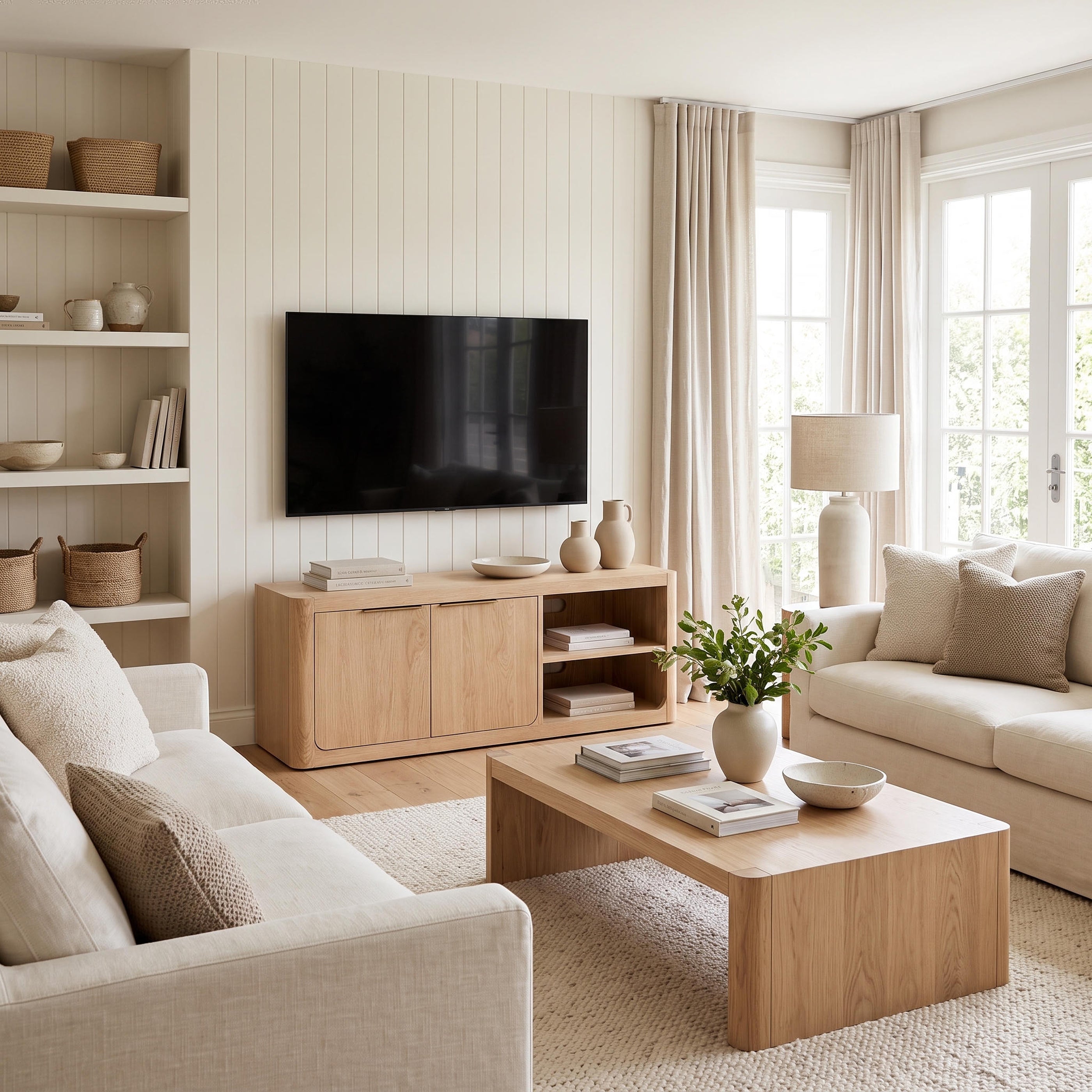 Liverpool Pine 2 Door TV Unit 140cm - Natural