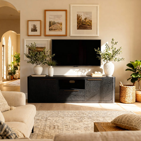 Liverpool 2 Door 1 Drawer TV Unit (Black)