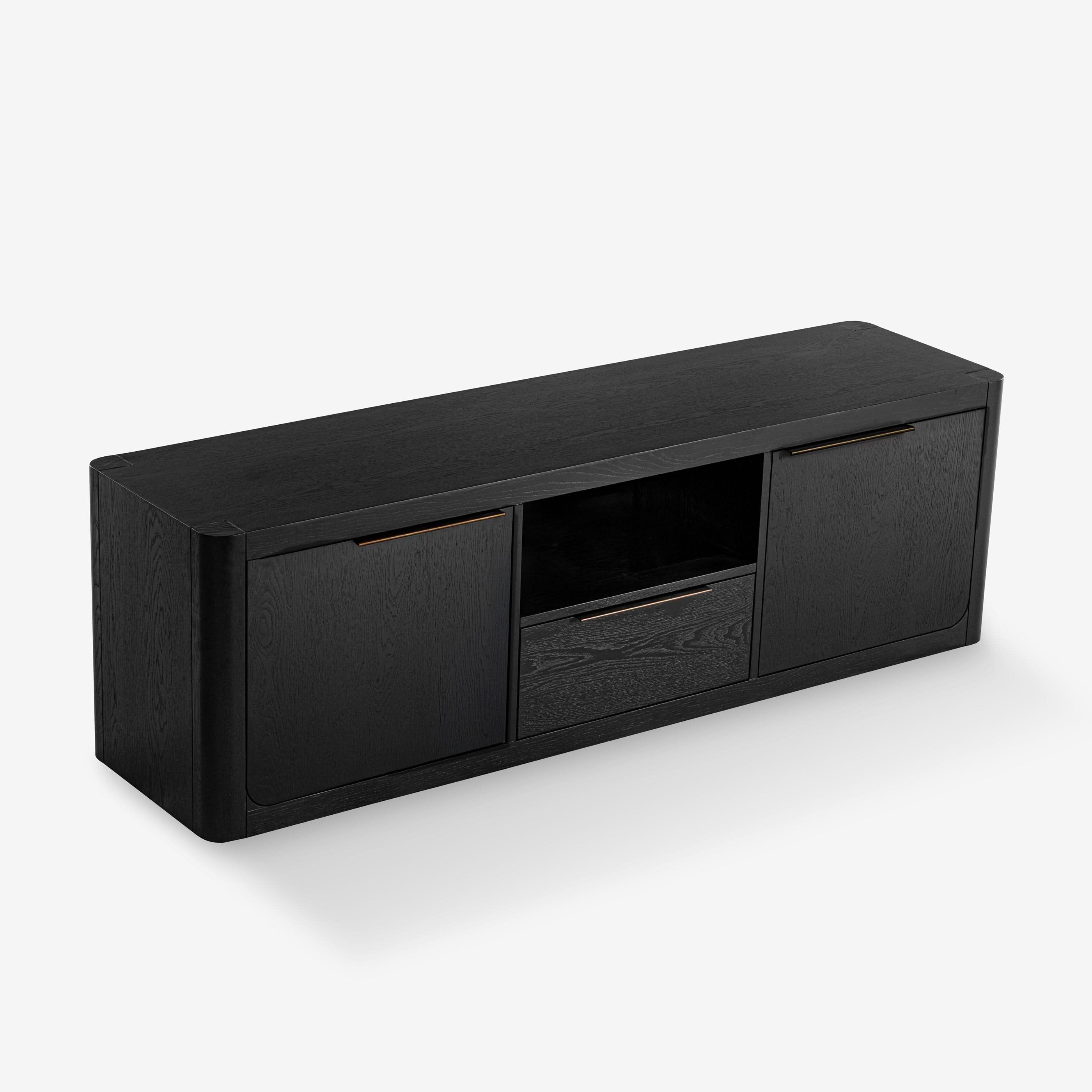 Liverpool 2 Door 1 Drawer TV Unit (Black)