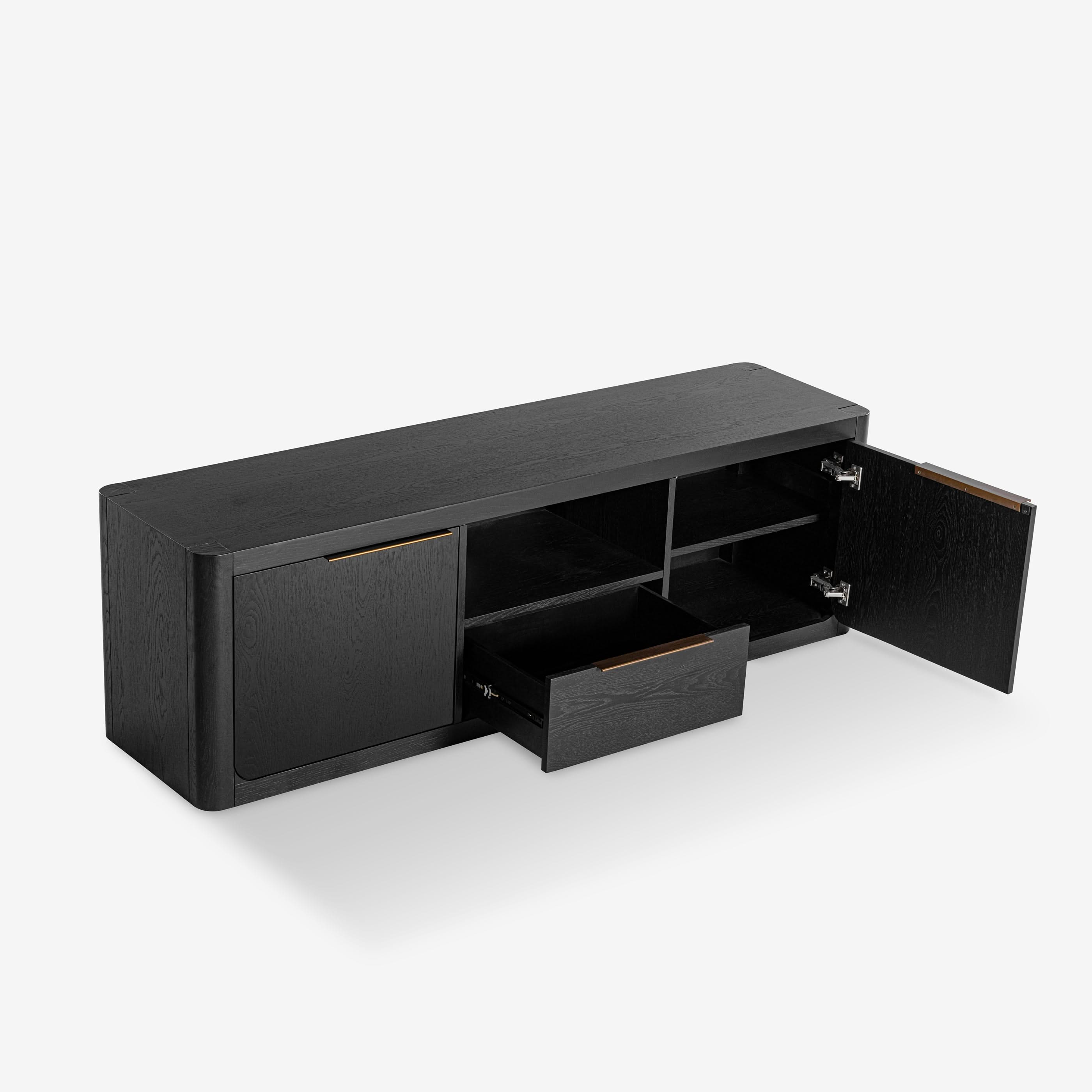 Liverpool 2 Door 1 Drawer TV Unit (Black)