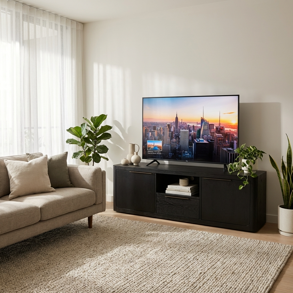 Liverpool 2 Door 1 Drawer TV Unit (Black)