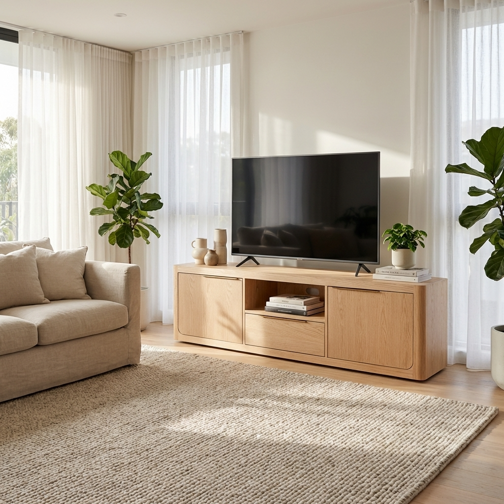 Liverpool 2 Door 1 Drawer TV Unit (Natural)