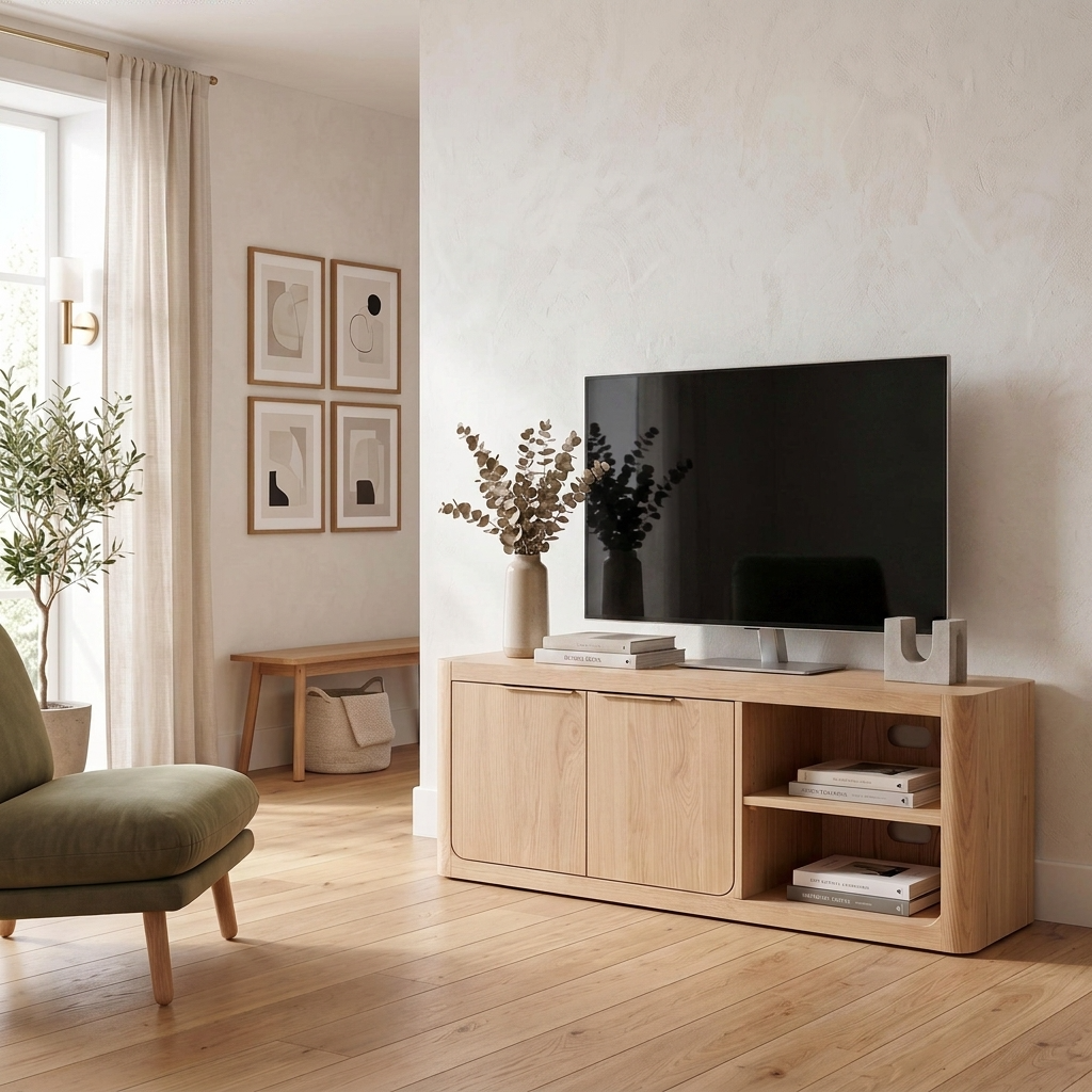 Liverpool Pine 2 Door TV Unit 140cm - Natural