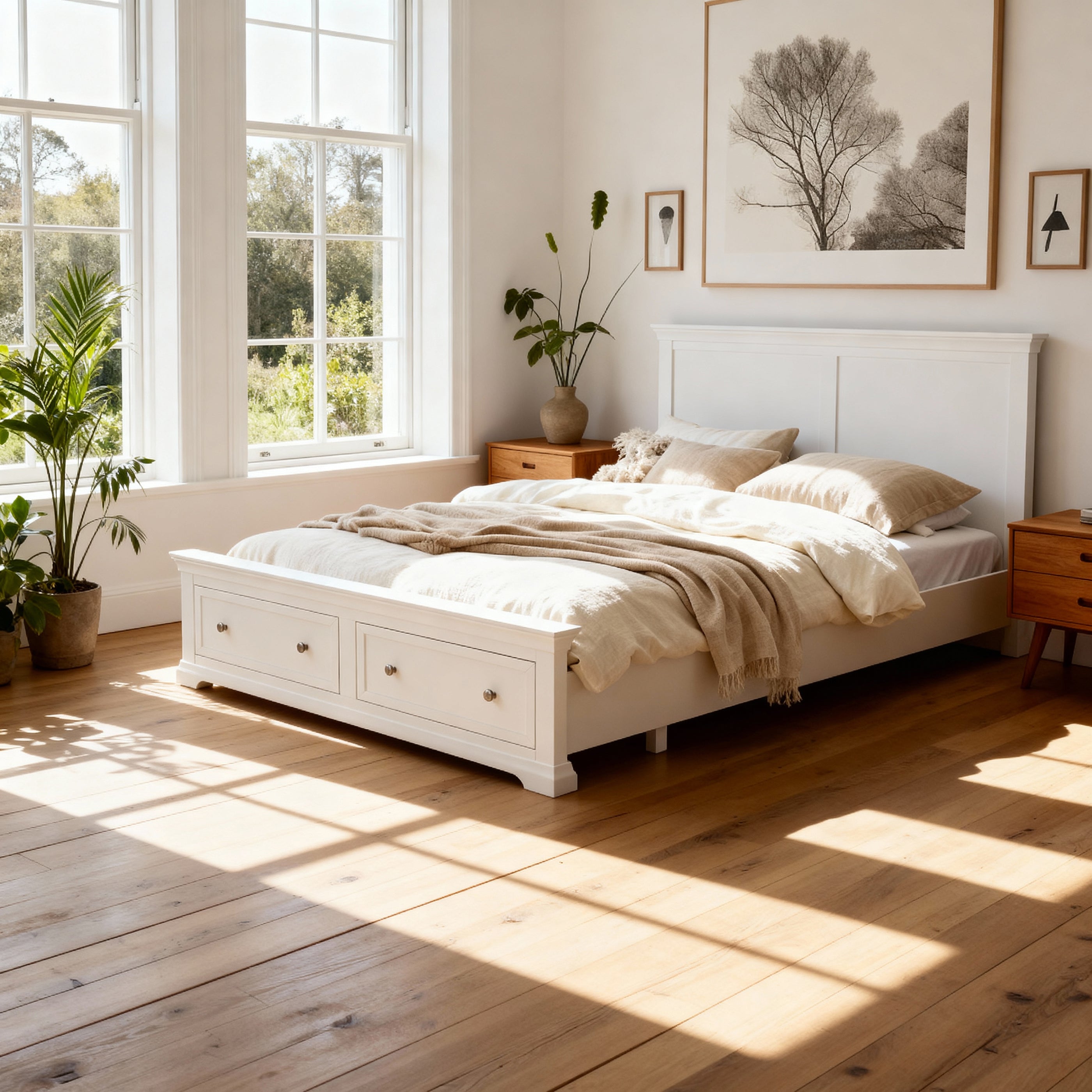 Manchester Double Bed - 2 Drawers