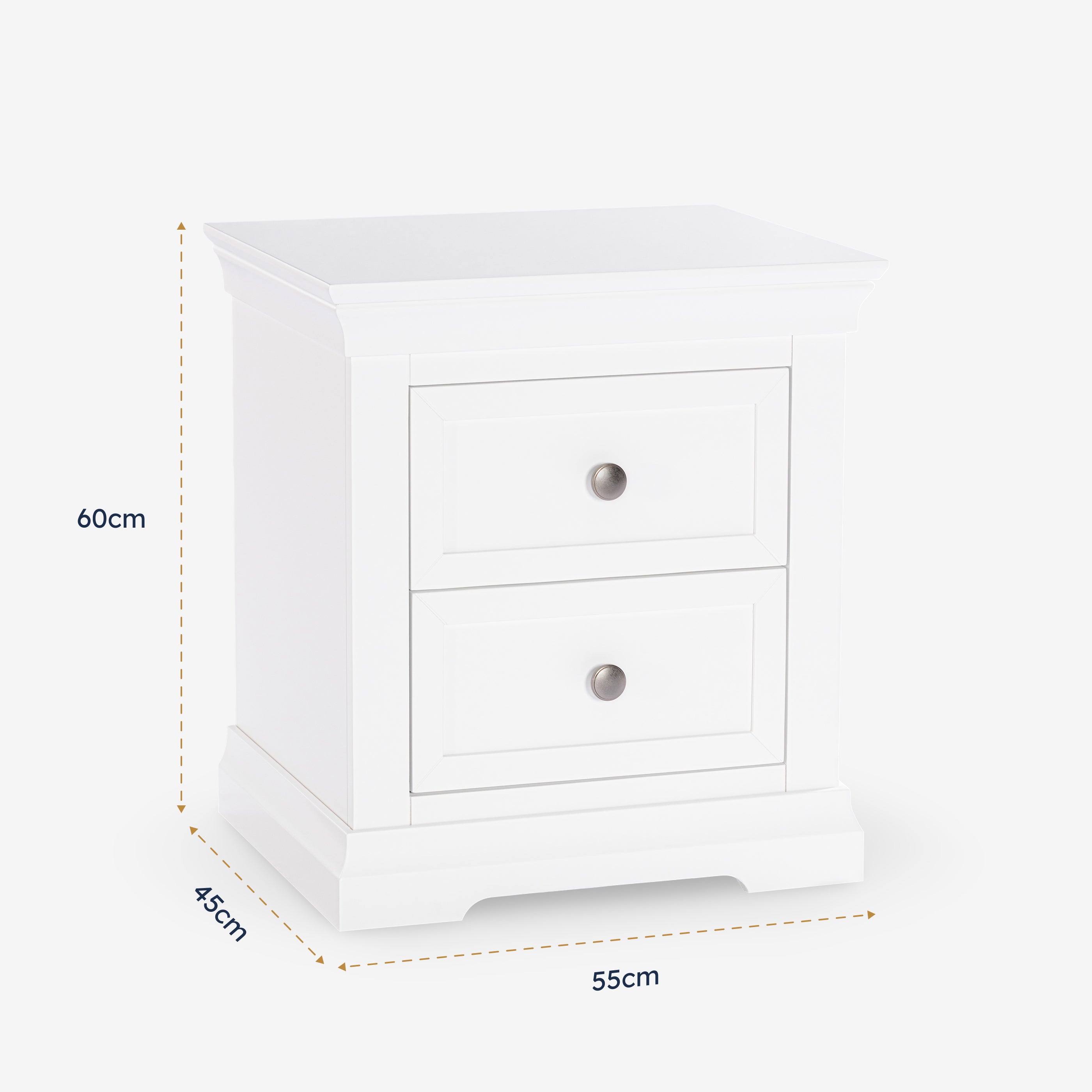Manchester 2 Drawer Bedside Table