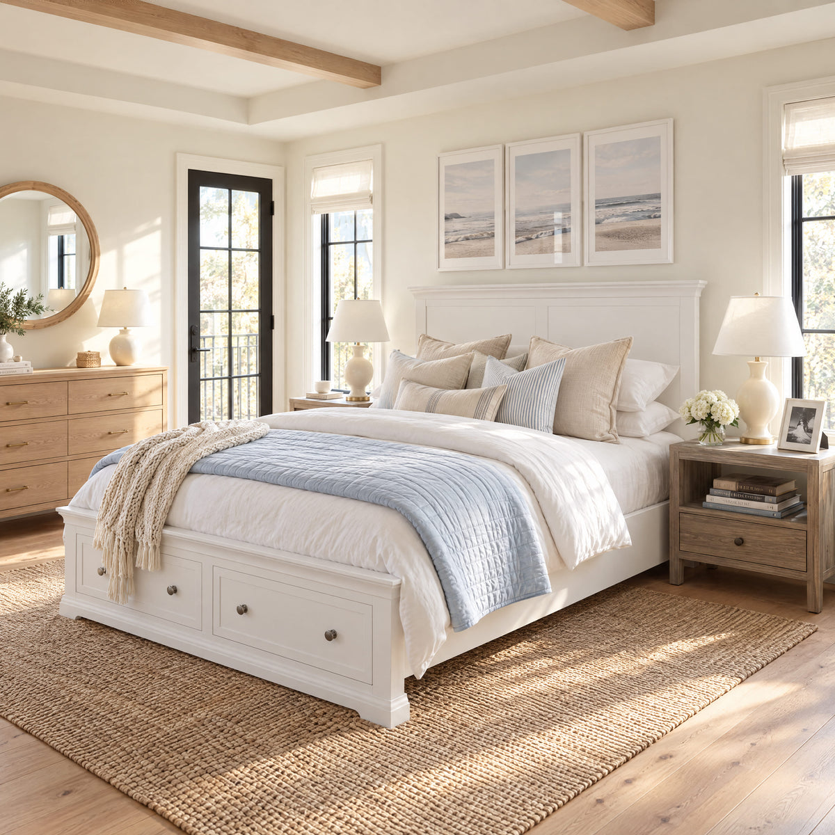 Manchester Pine Double Bed Frame with 2 Drawers