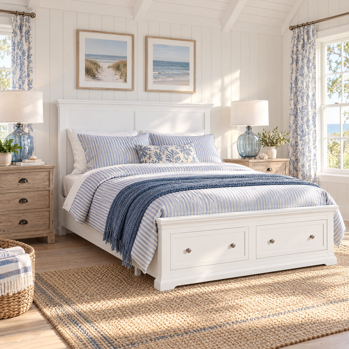 Manchester Pine Double Bed Frame with 2 Drawers
