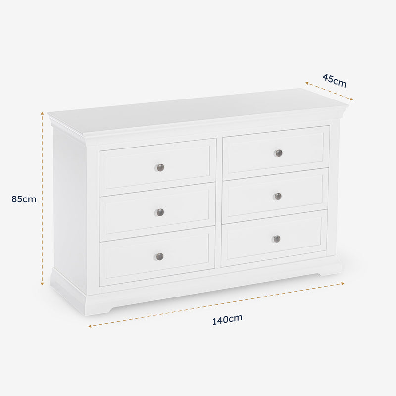 Manchester Pine 6 Drawer Chest dimensions