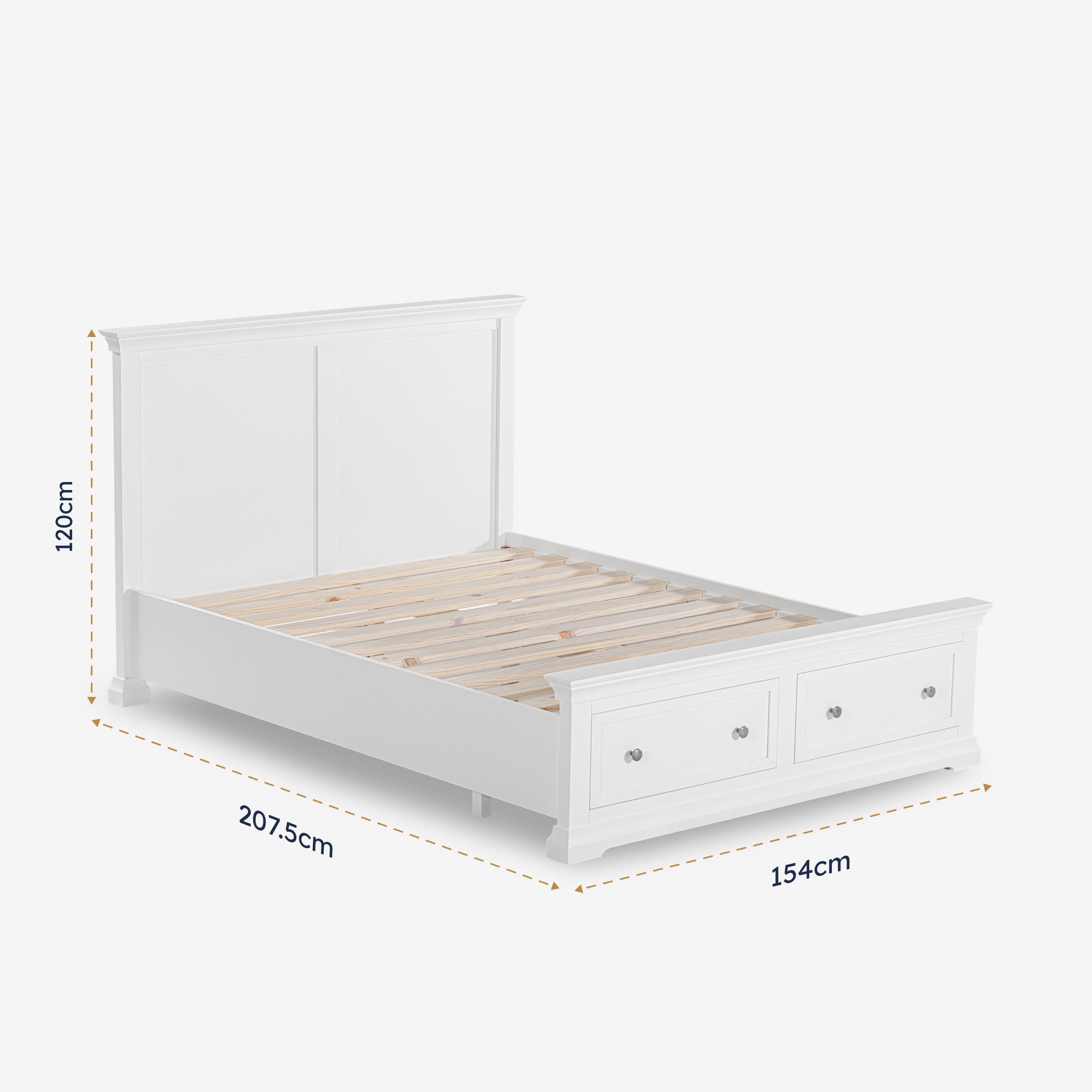 Manchester Double Bed - 2 Drawers