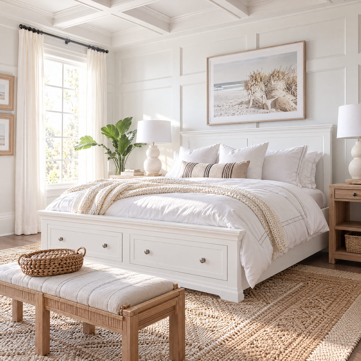 Manchester Pine King Bed Frame with 2 Drawers
