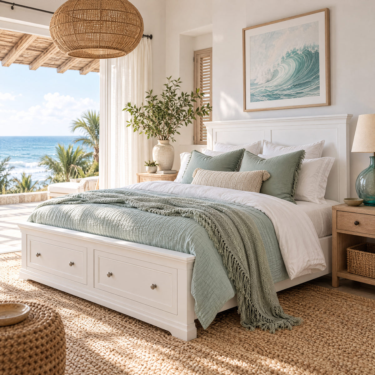 Manchester Pine King Bed Frame with 2 Drawers