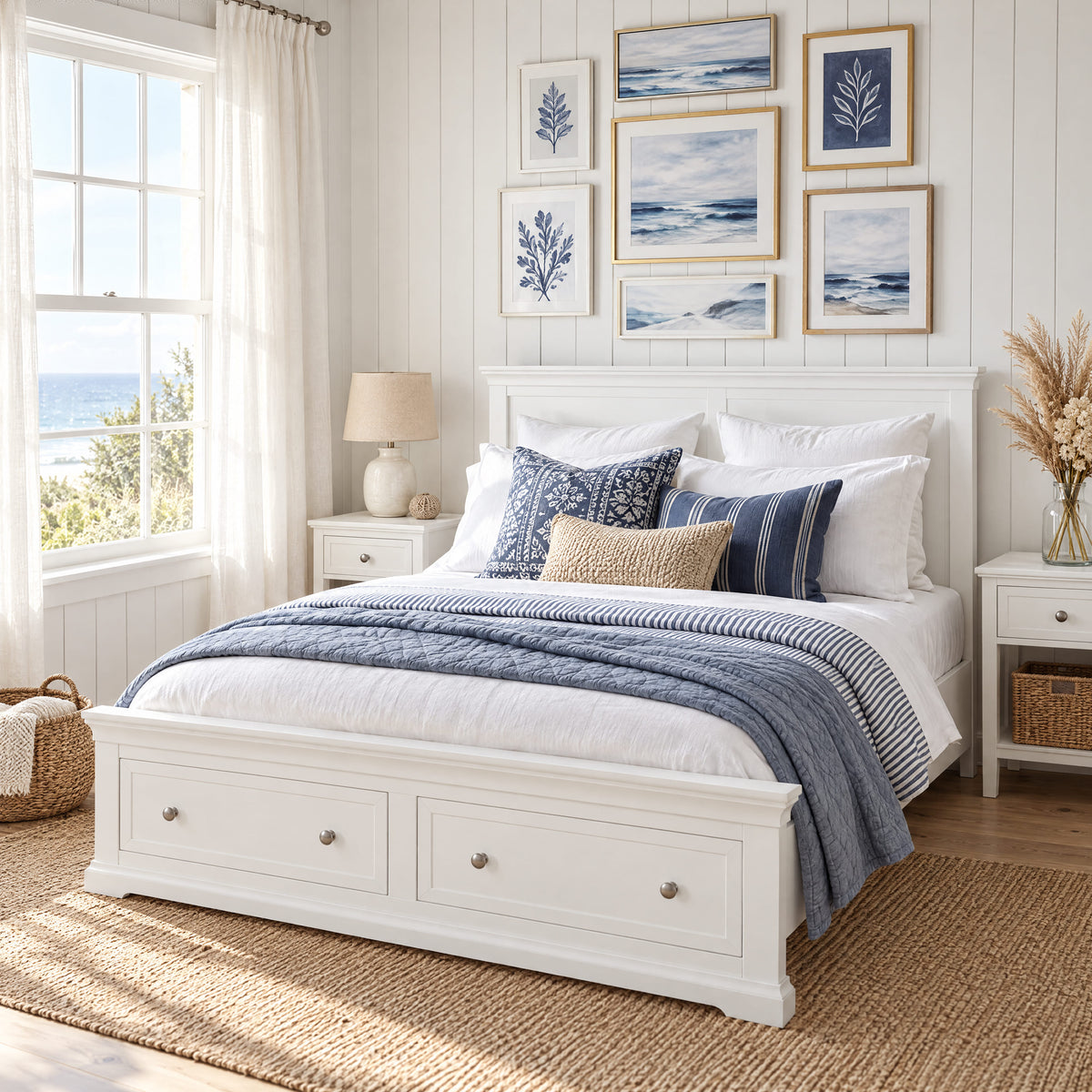 Manchester Pine King Bed Frame with 2 Drawers