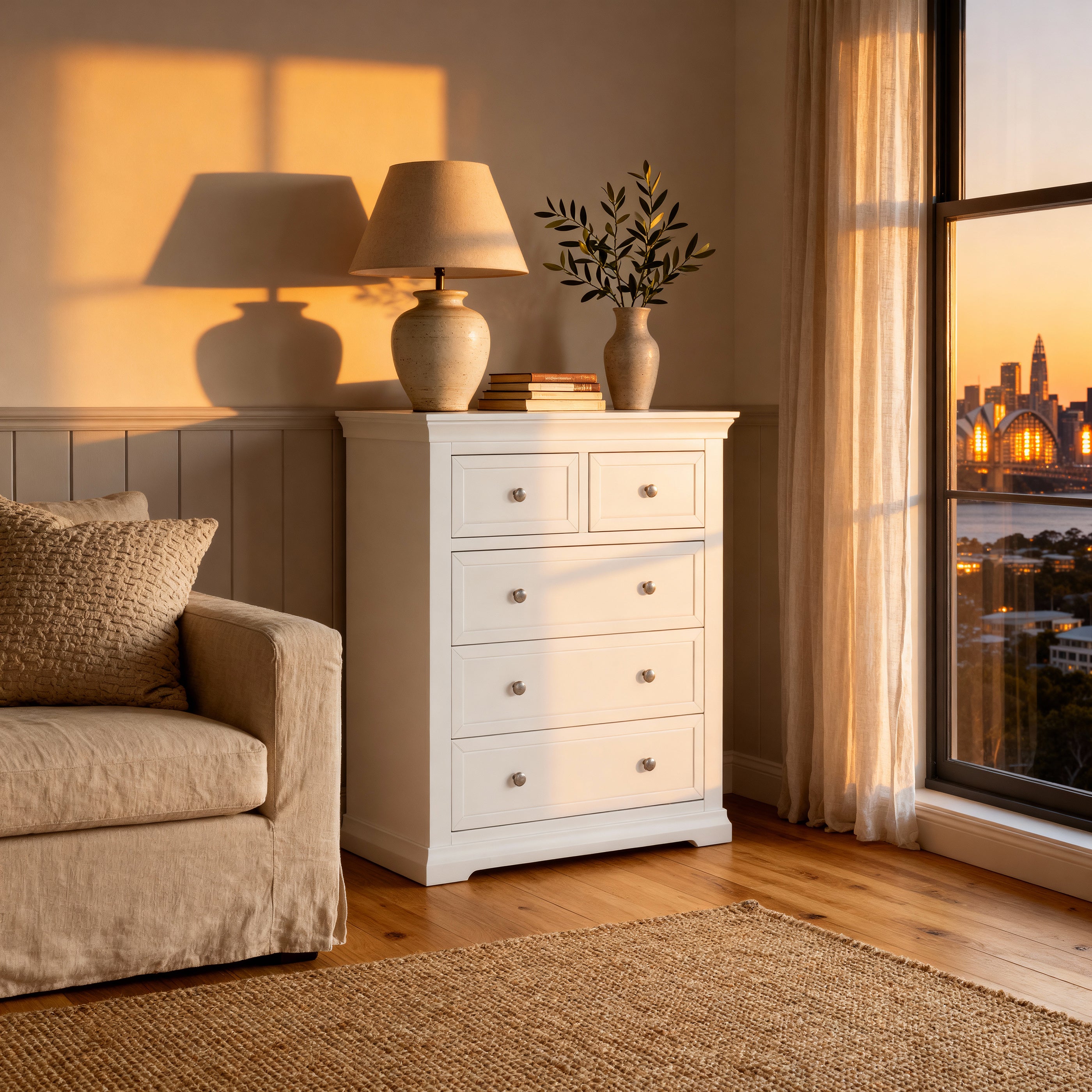 Manchester 5 Drawer Tallboy