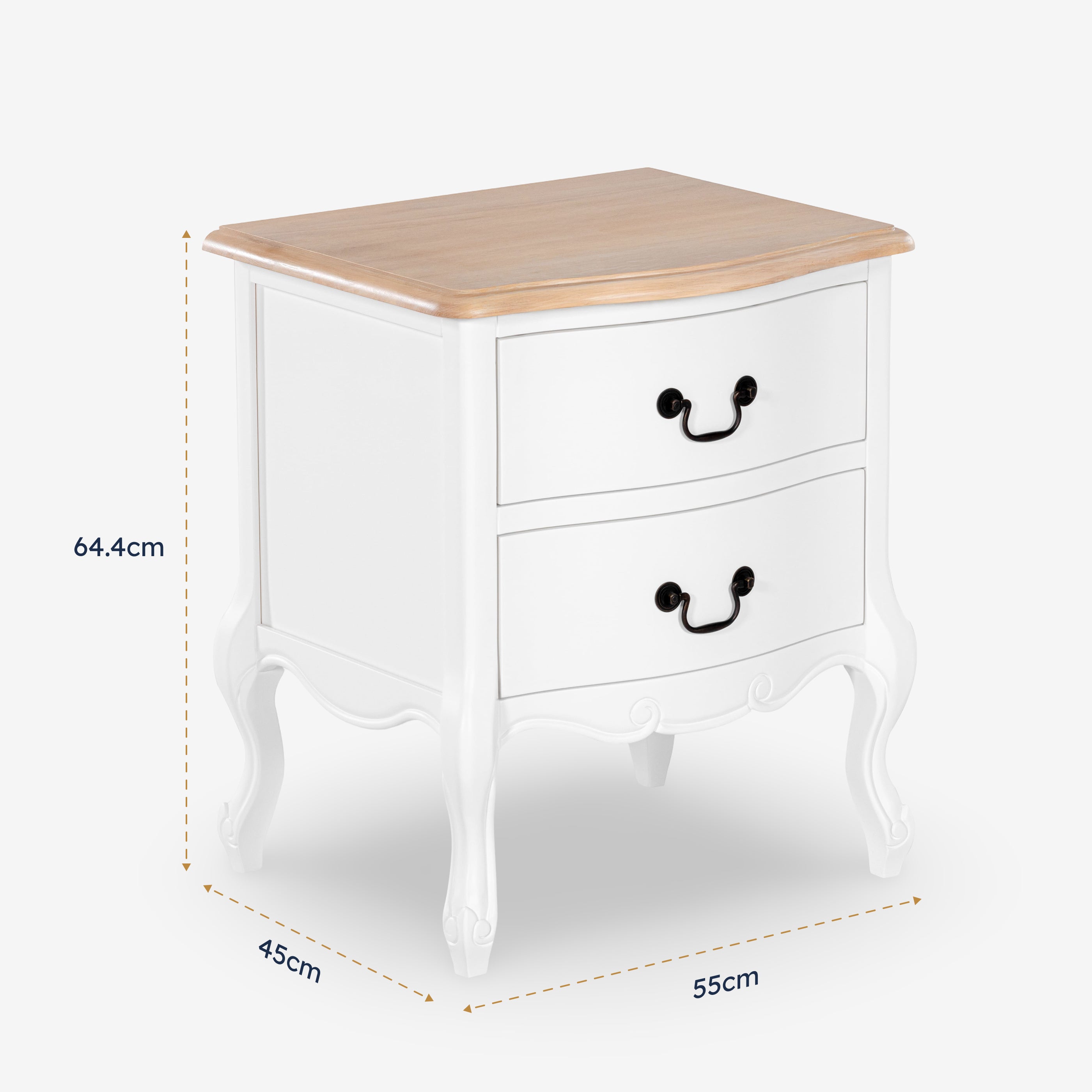 Newcastle 2 Drawer Bedside Table