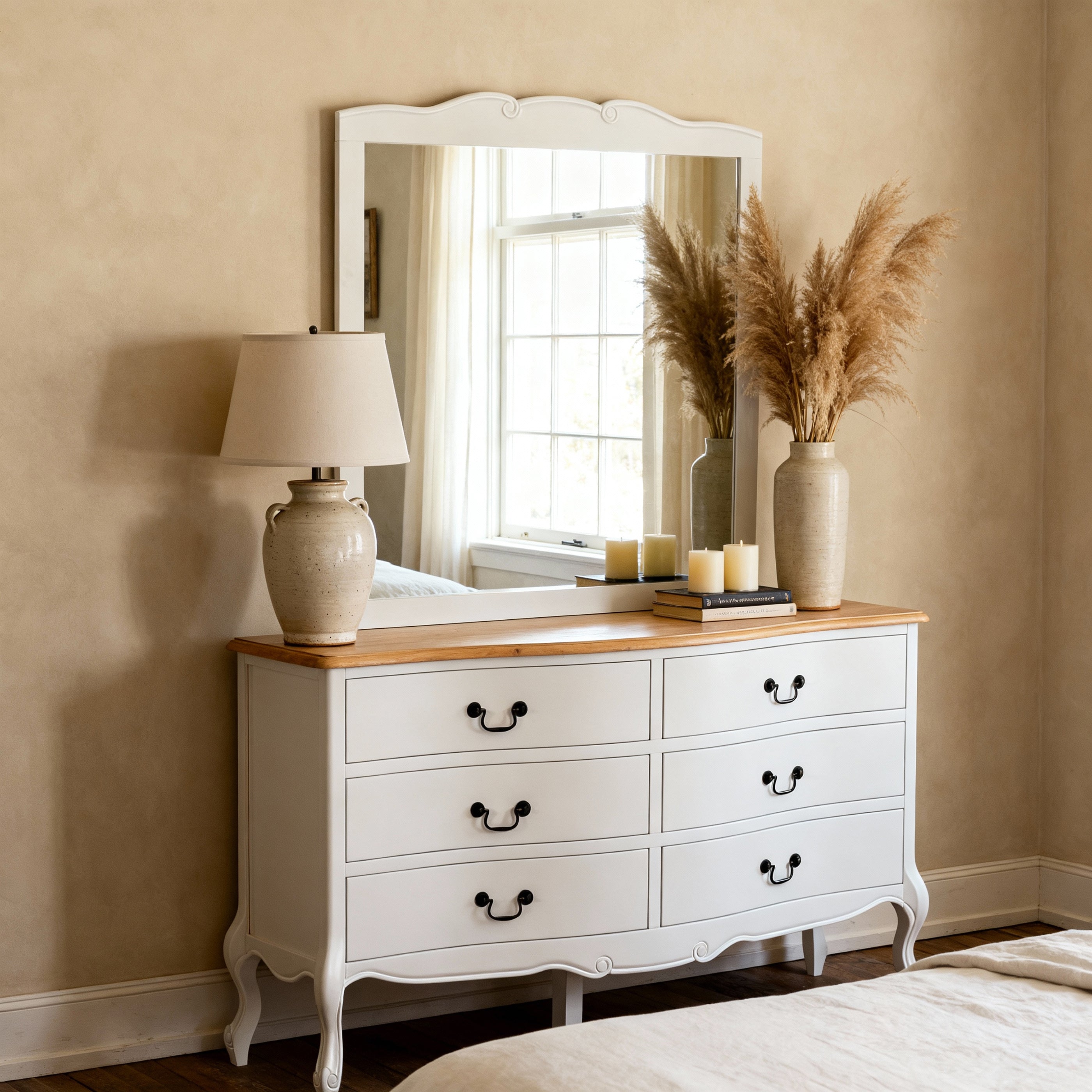 Newcastle 6 Drawer Chest with Mirror