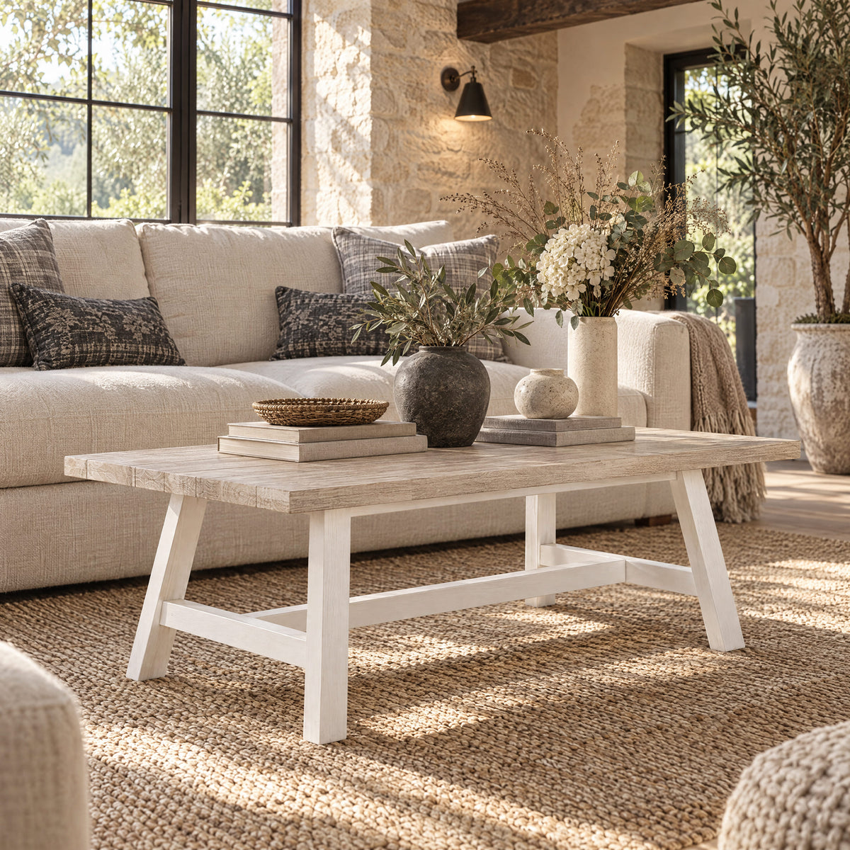 Oxford Set of Acacia Coffee Table & Side Table