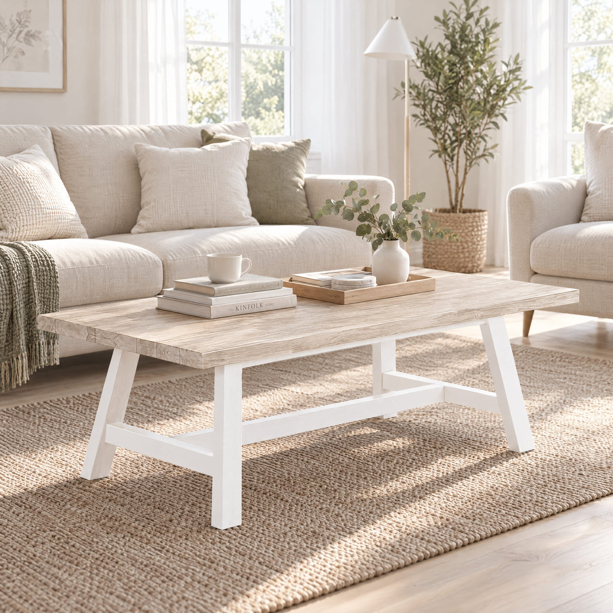 Oxford Set of Acacia Coffee Table & Side Table