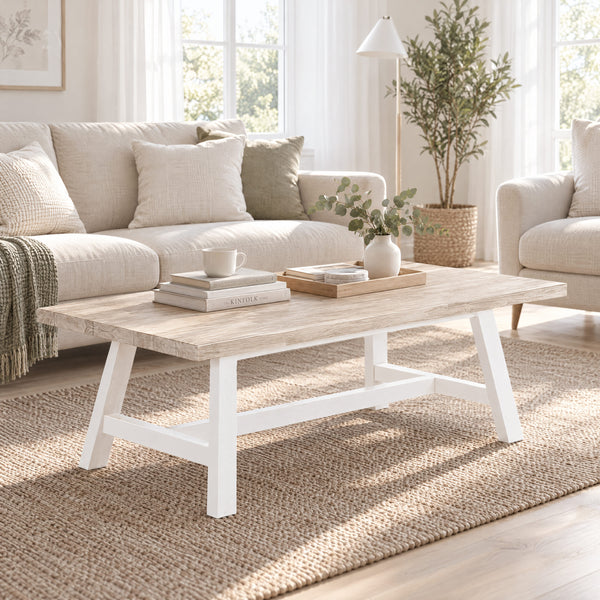 Oxford Set of Acacia Coffee Table & Side Table