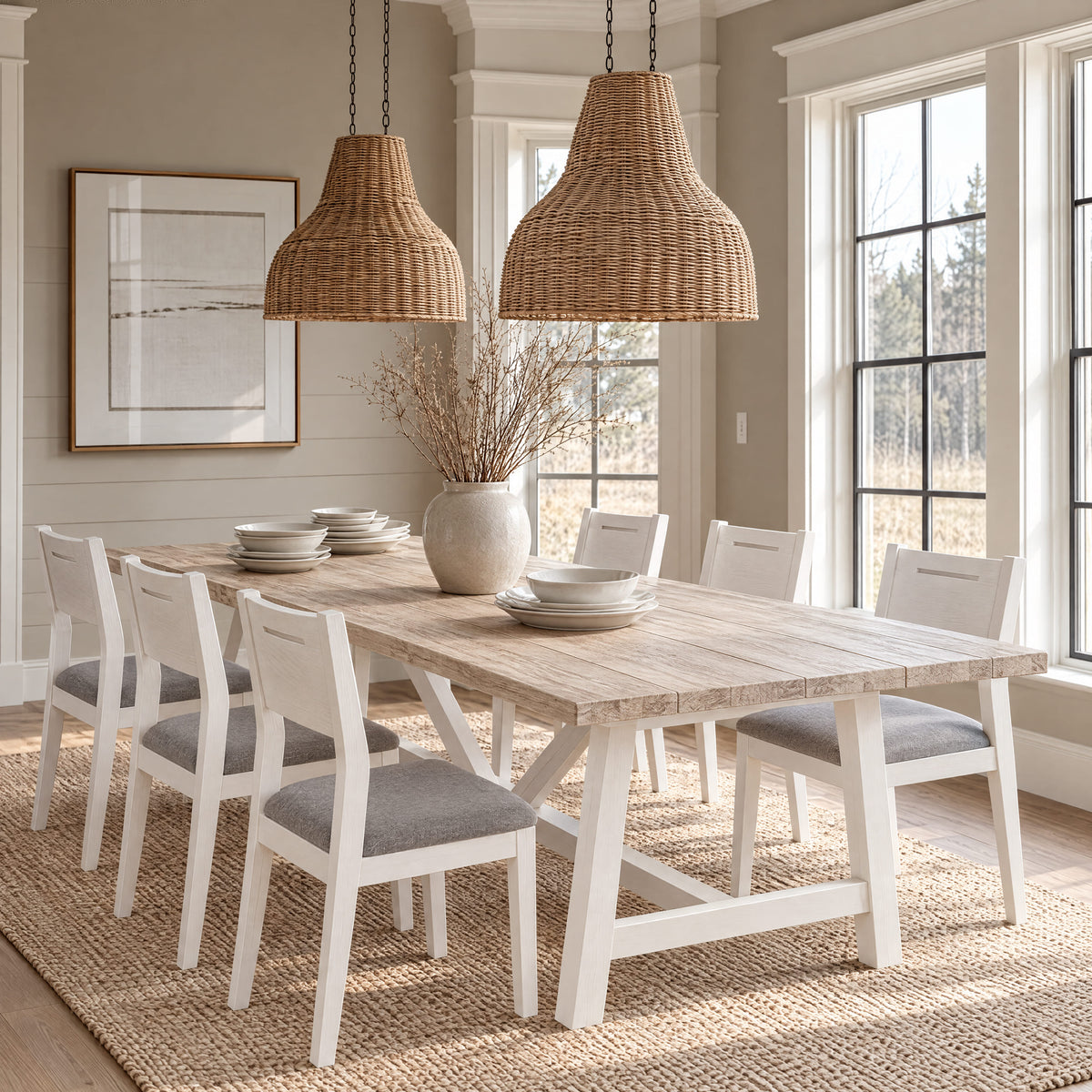 Oxford Acacia Dining Table 190cm with 6 Chairs