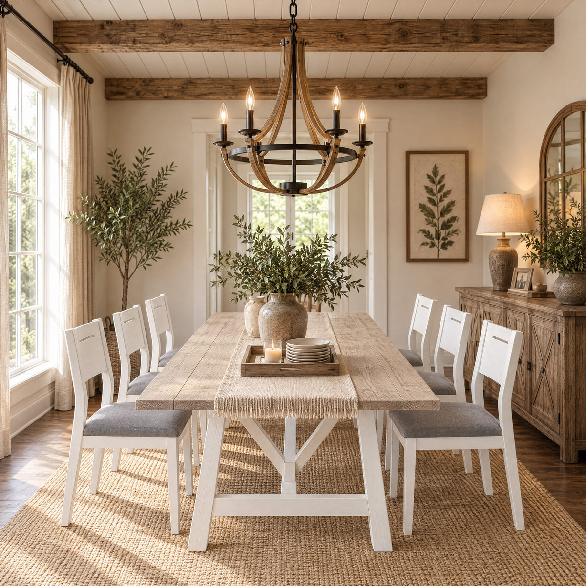 Oxford Acacia Dining Table 190cm with 6 Chairs