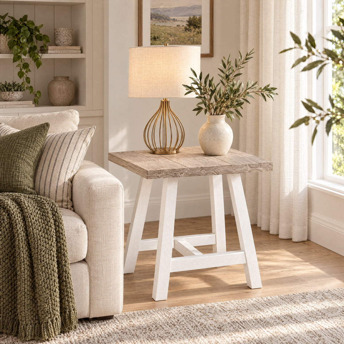 Oxford Set of Acacia Coffee Table & Side Table
