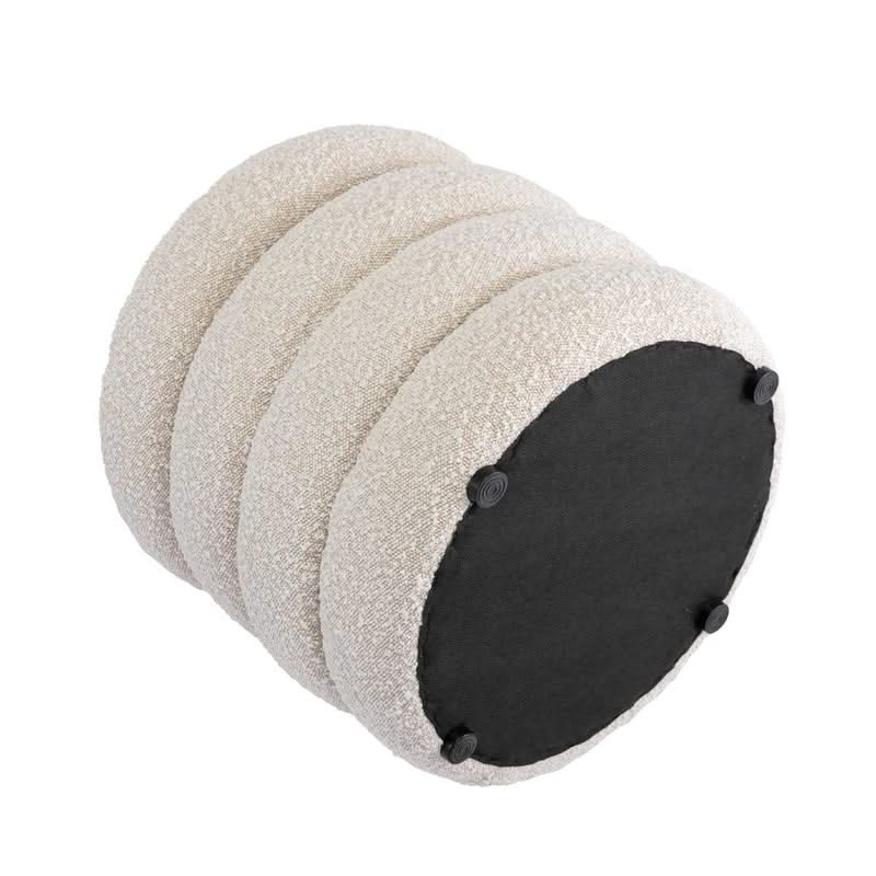 Mecca Boucle Round Storage Ottoman
