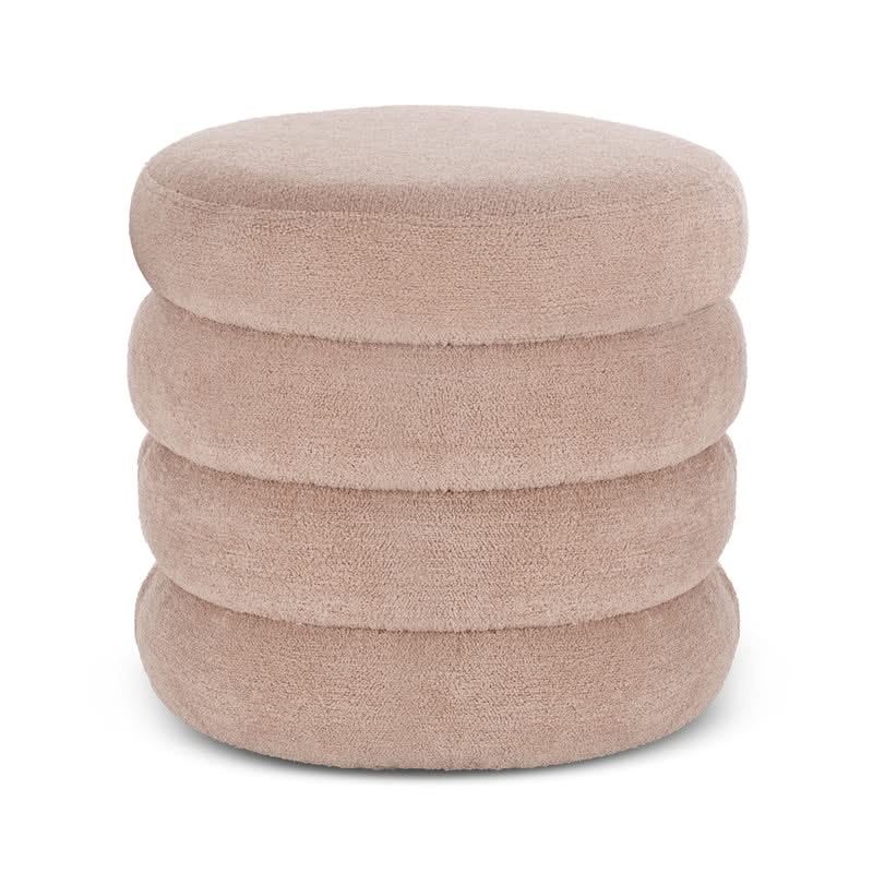 Mecca Boucle Round Storage Ottoman