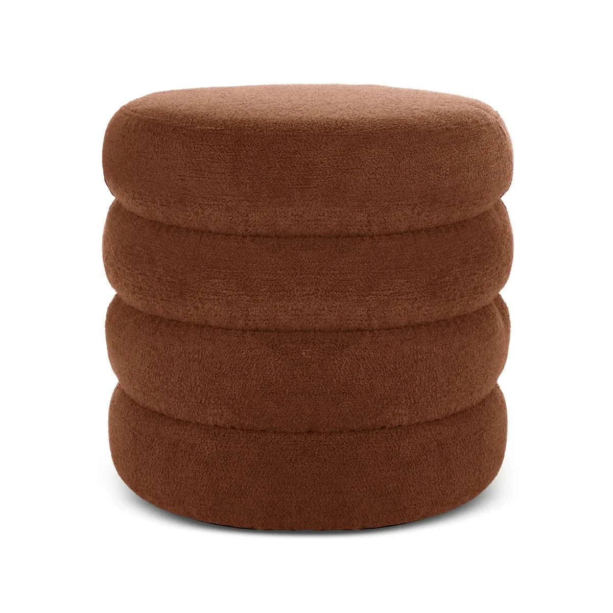 Mecca Boucle Round Storage Ottoman