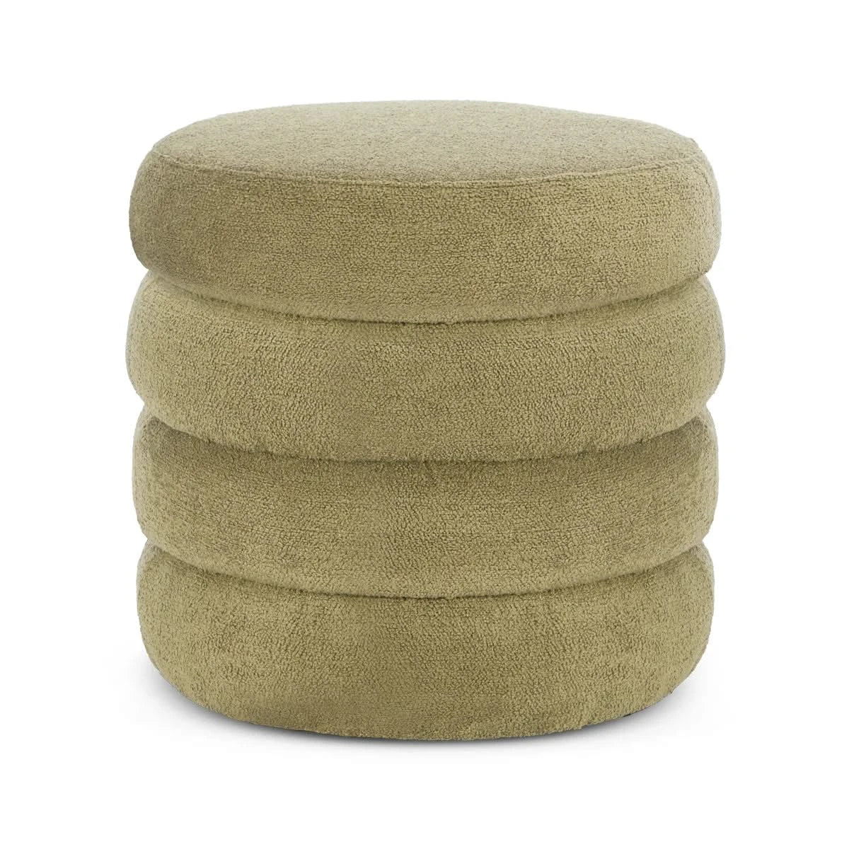Mecca Boucle Round Storage Ottoman