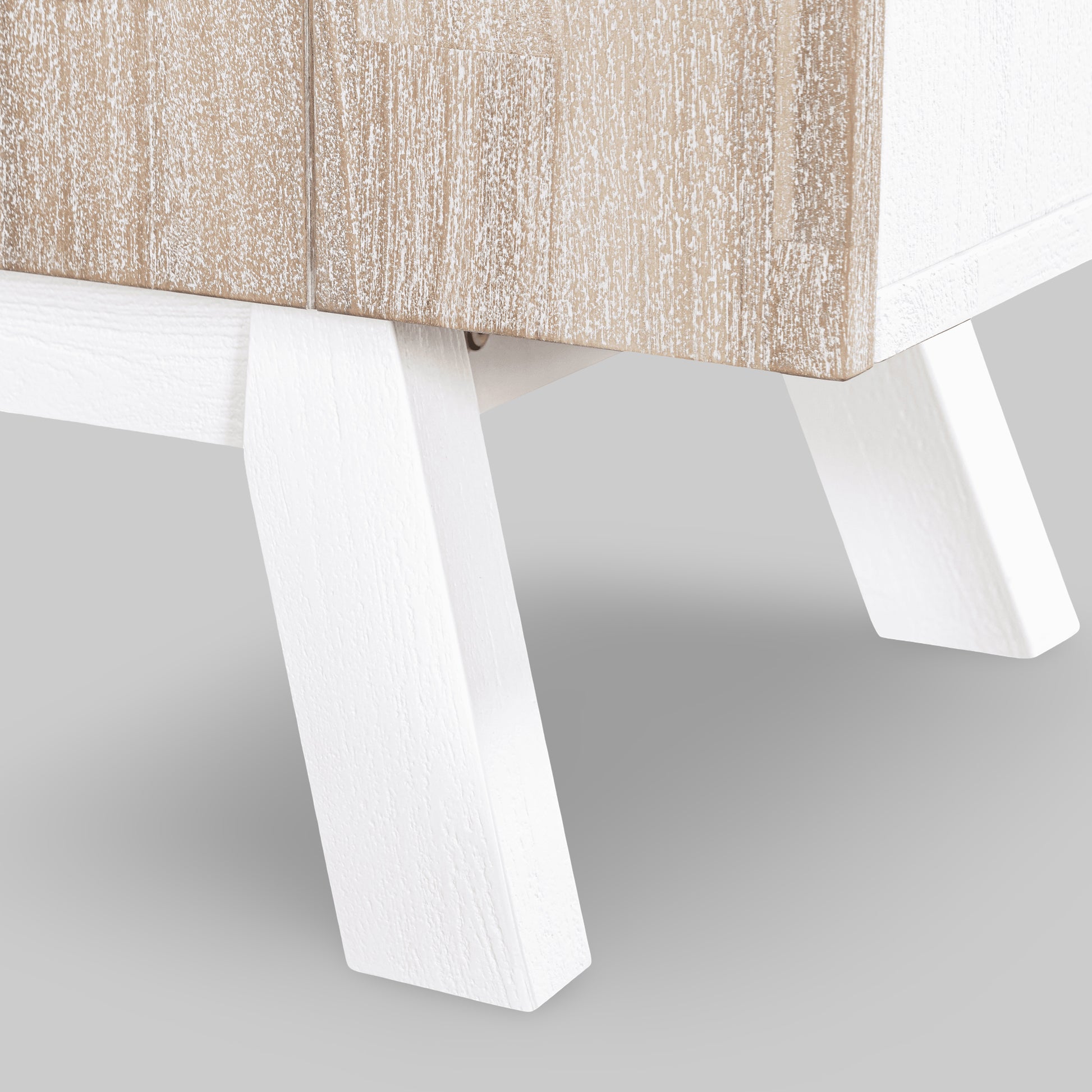 Close-up of a textured surface with white legs on a gray background

