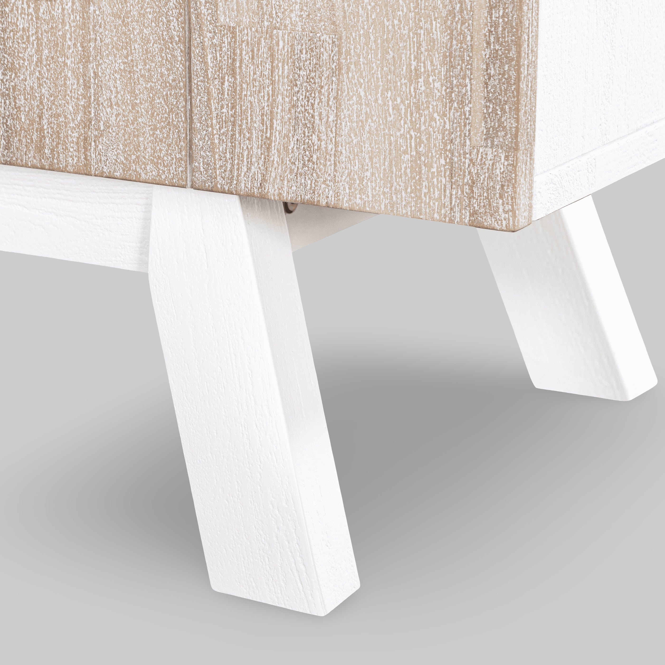 Close-up of a textured surface with white legs on a gray background

